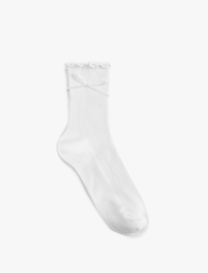 Kız Çocuk Fiyonk Detaylı Soket Çorap