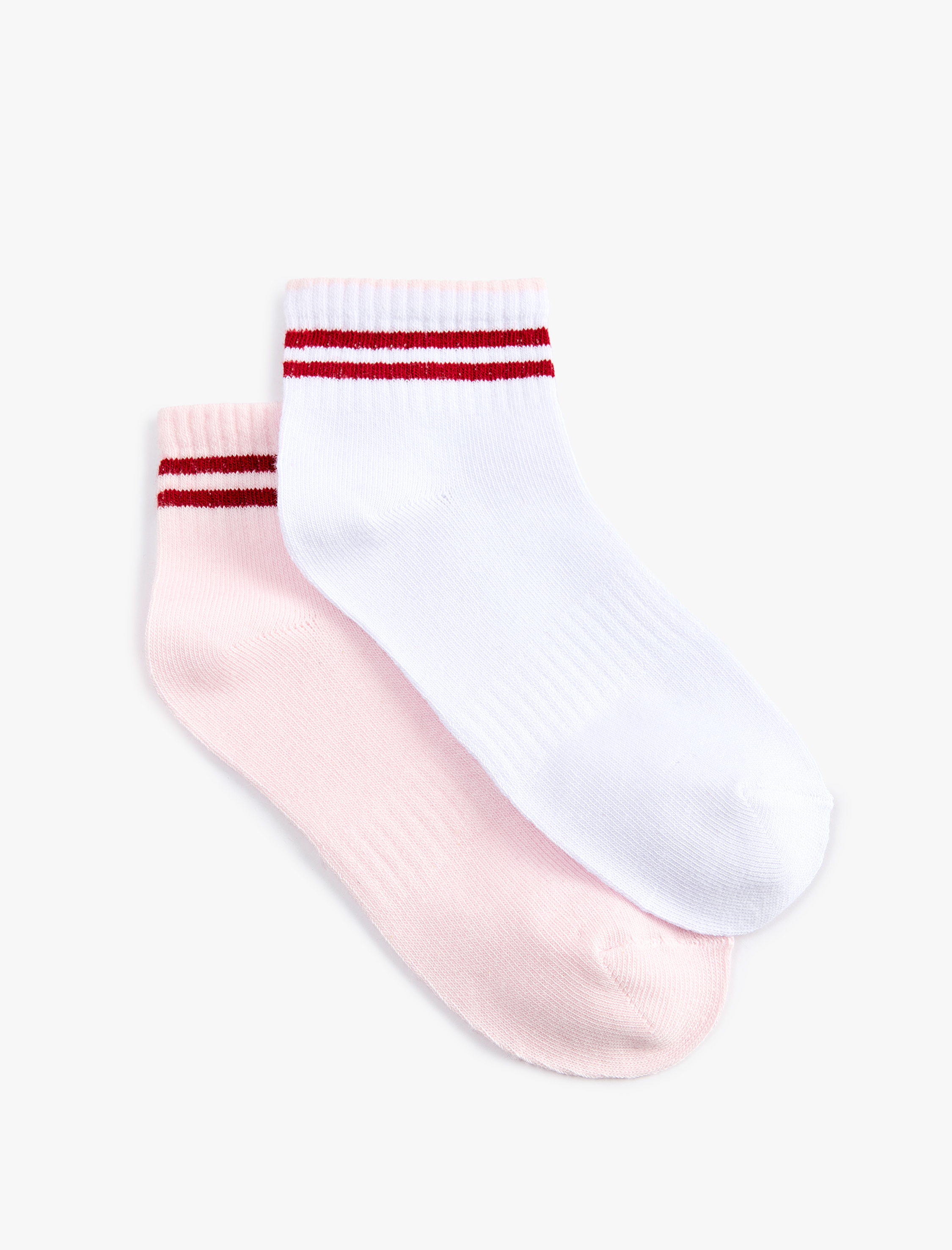  Kız Çocuk Çizgili 2'li Soket Çorap Seti