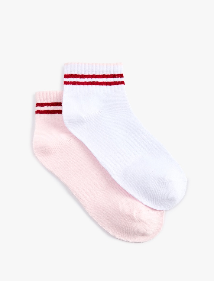 Kız Çocuk Çizgili 2'li Soket Çorap Seti