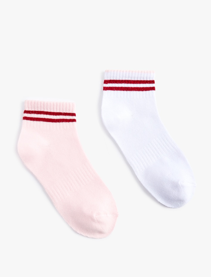 Kız Çocuk Çizgili 2'li Soket Çorap Seti