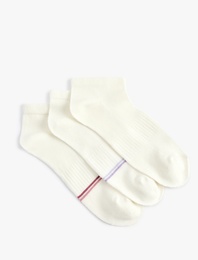 Çizgili Pamuklu 3'lü Patik Çorap Seti