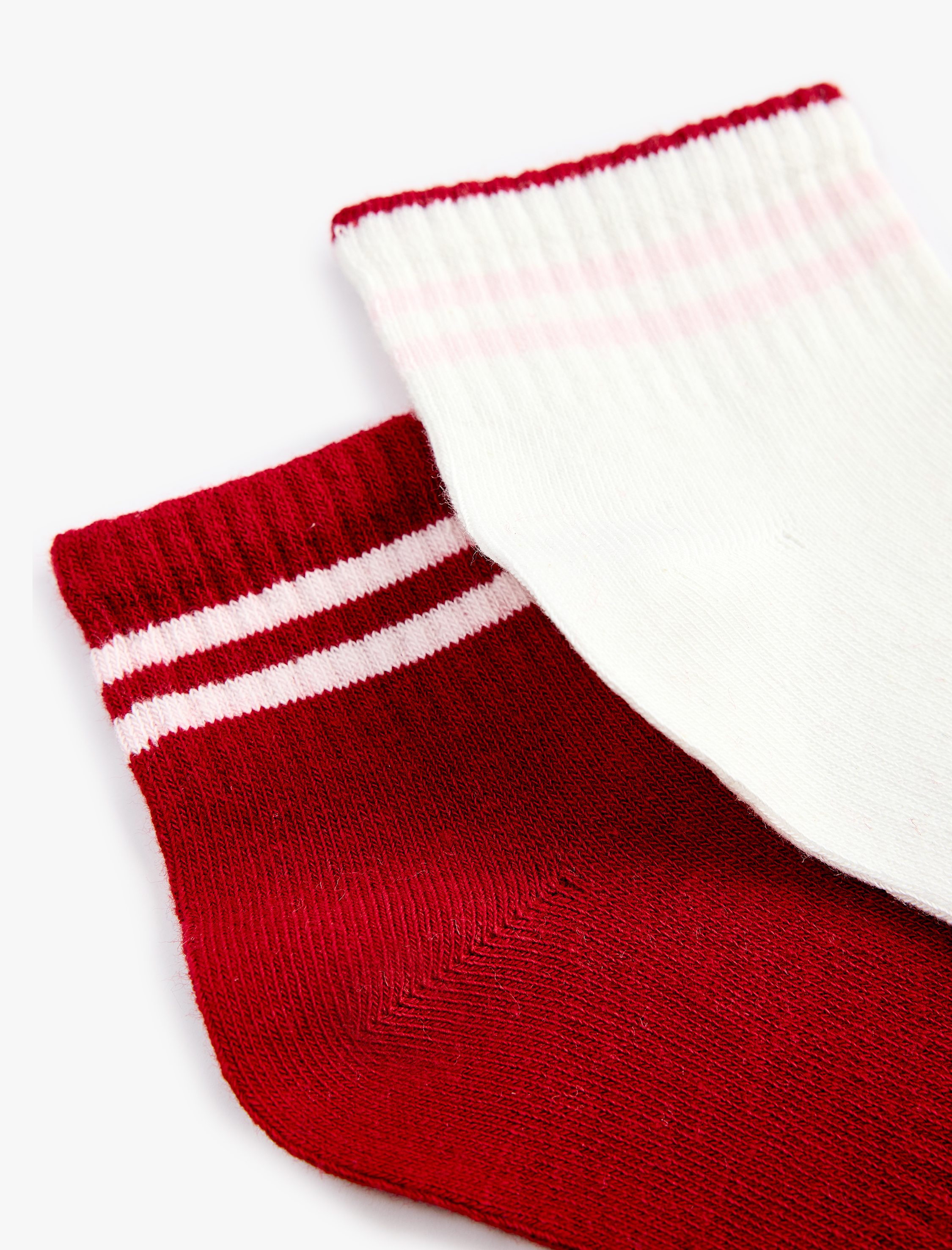  Kız Çocuk Çizgili 2'li Soket Çorap Seti