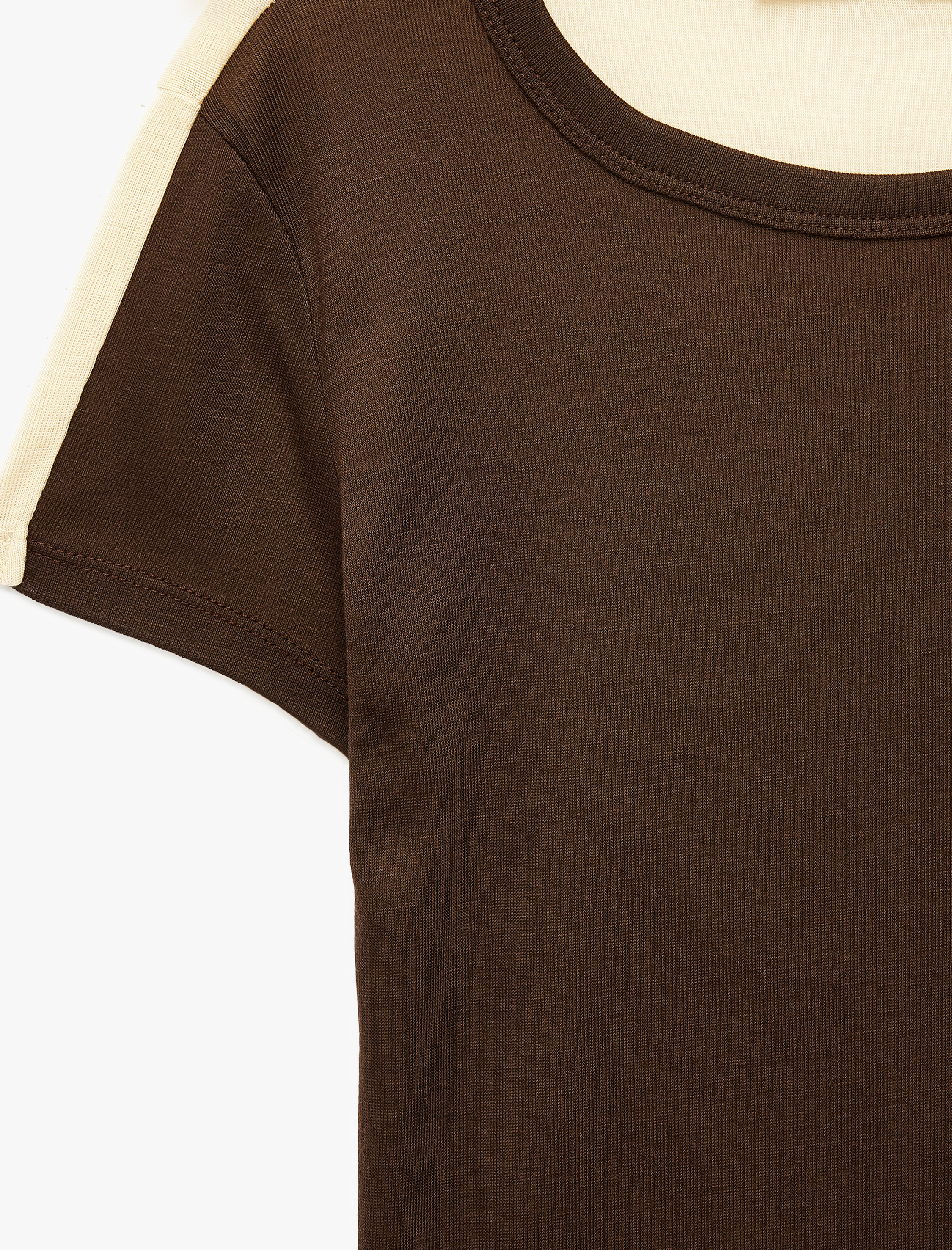   Slim Fit Kısa Kollu Bisiklet Yaka Renk Bloklu Tişört