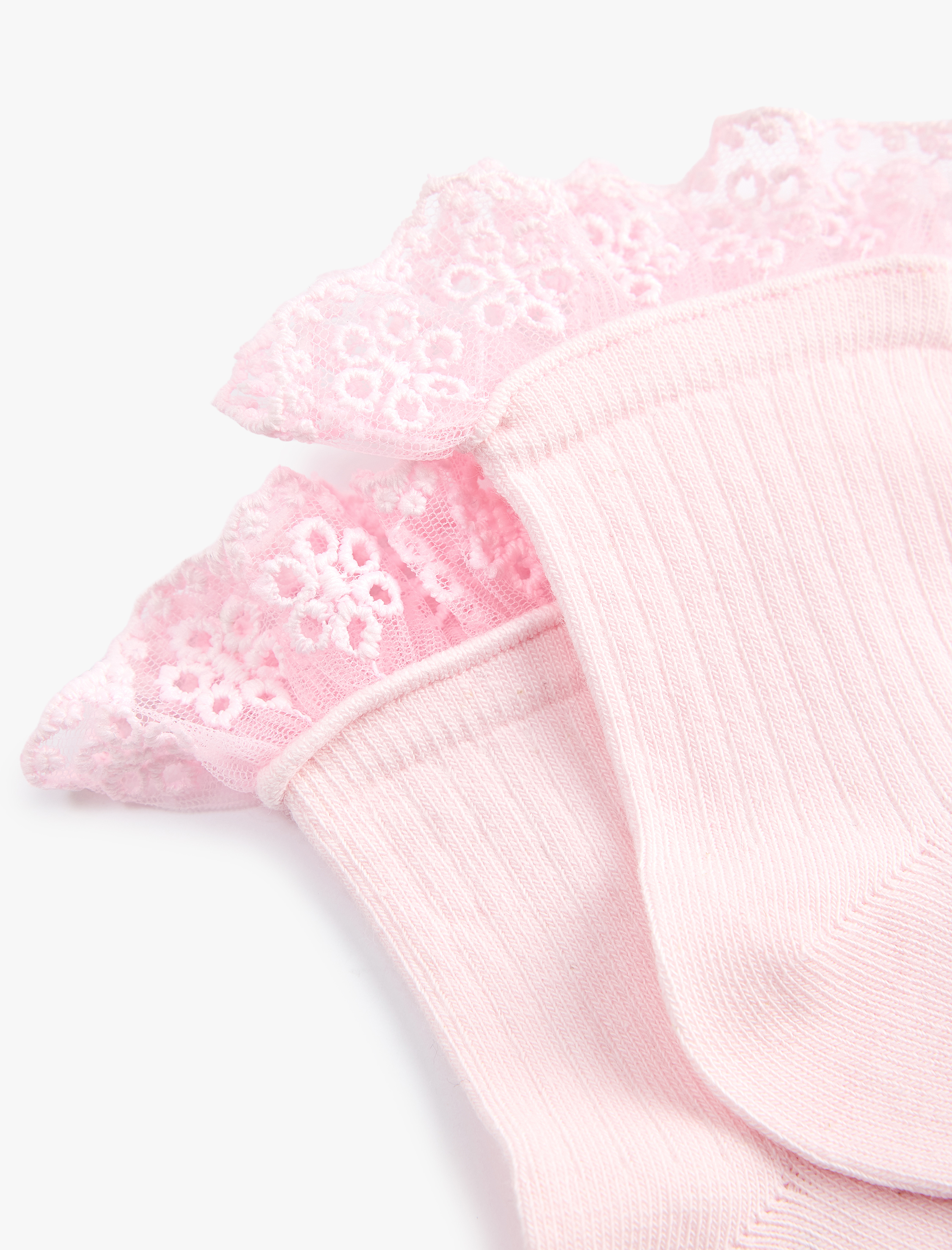  Kız Çocuk Dantel Detaylı Soket Çorap