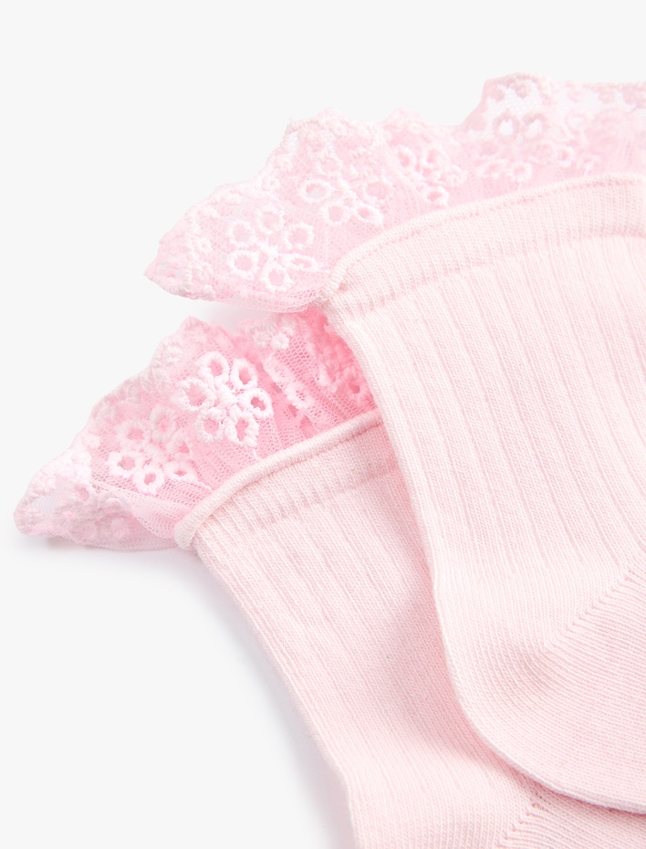 Kız Çocuk Dantel Detaylı Soket Çorap