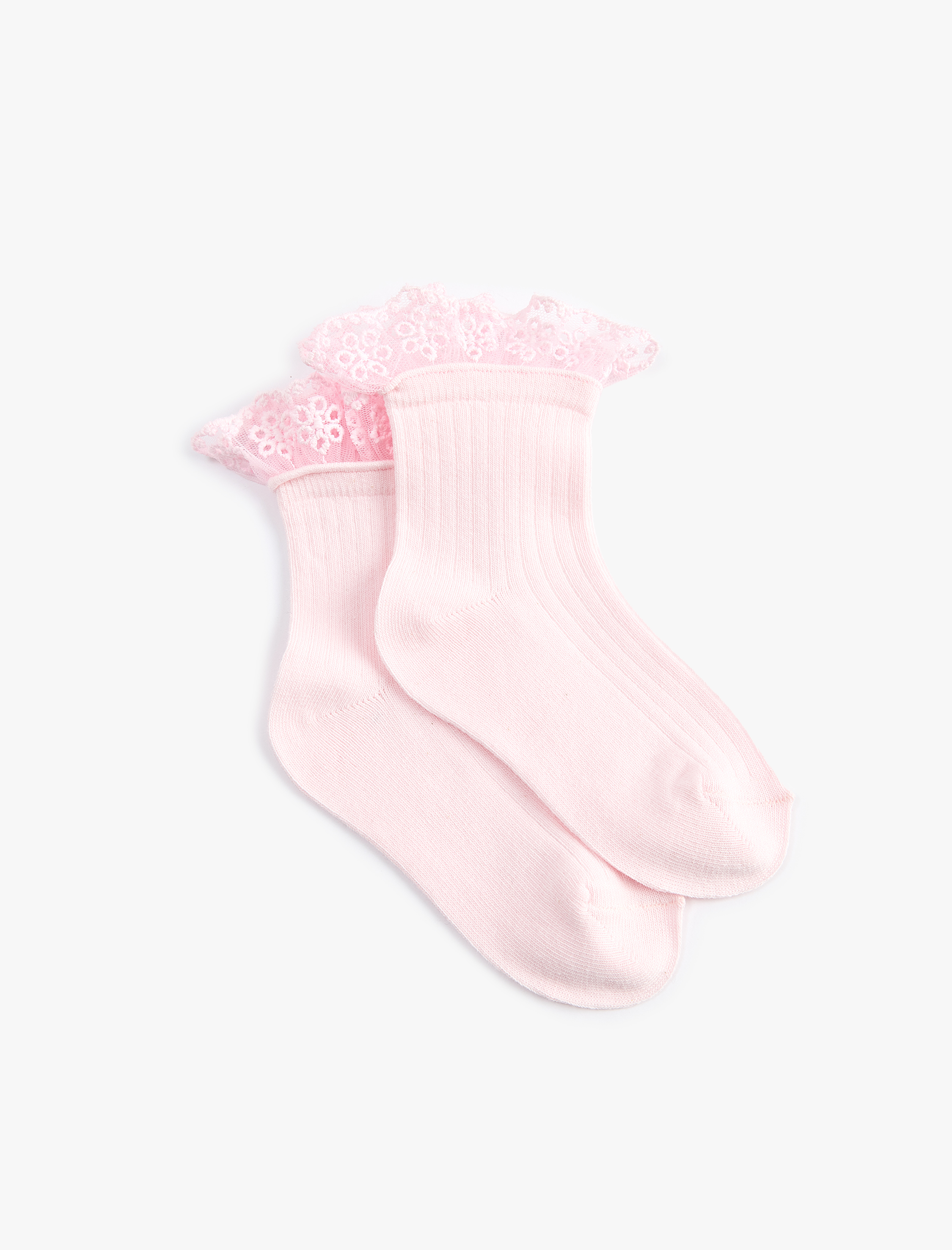  Kız Çocuk Dantel Detaylı Soket Çorap