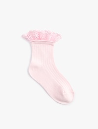Dantel Detaylı Soket Çorap