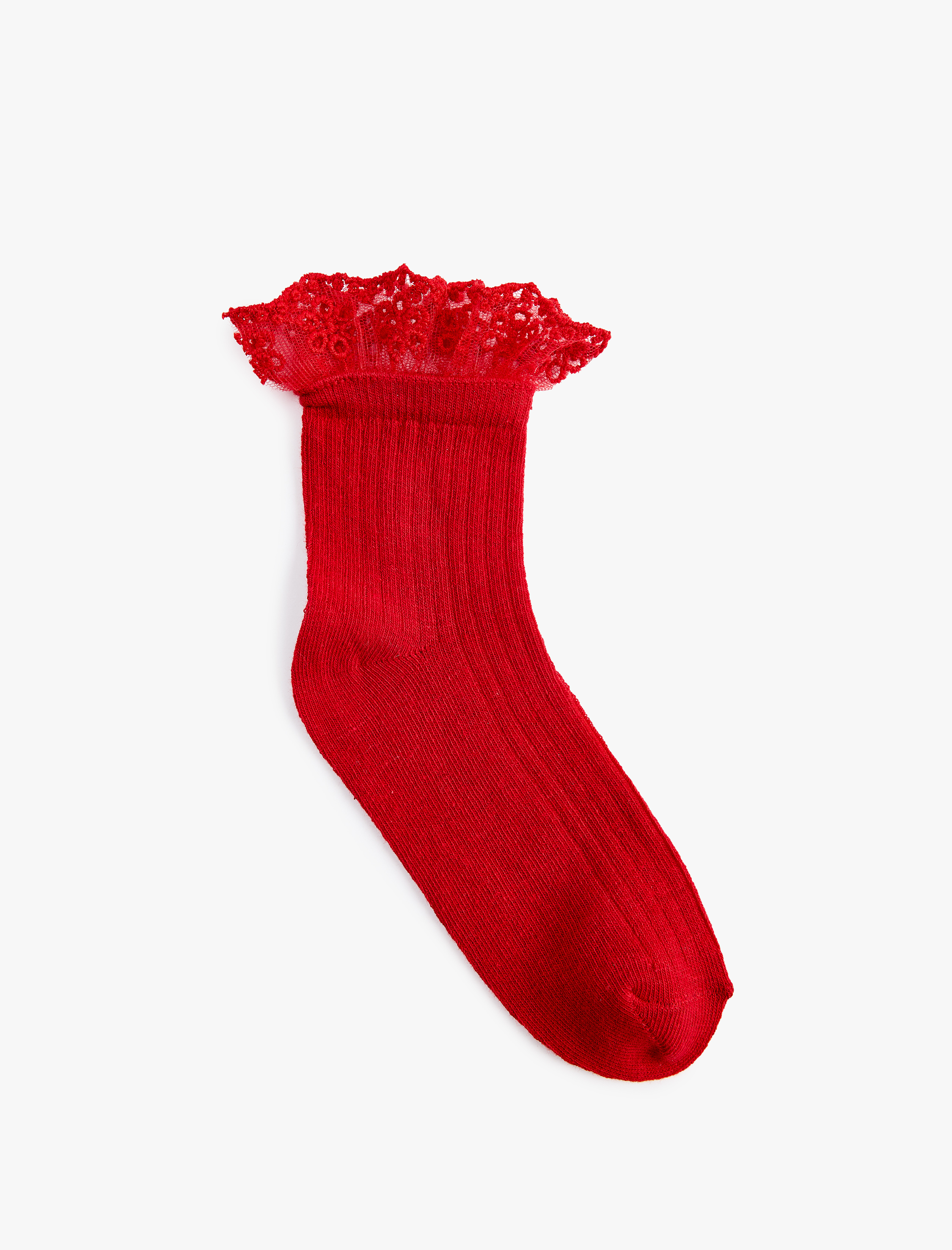  Kız Çocuk Dantel Detaylı Soket Çorap