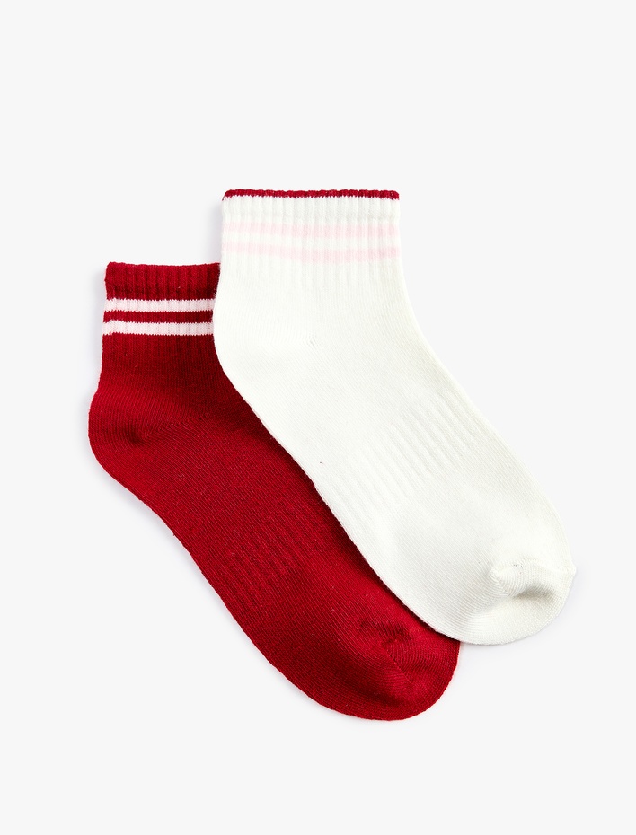Kız Çocuk Çizgili 2'li Soket Çorap Seti