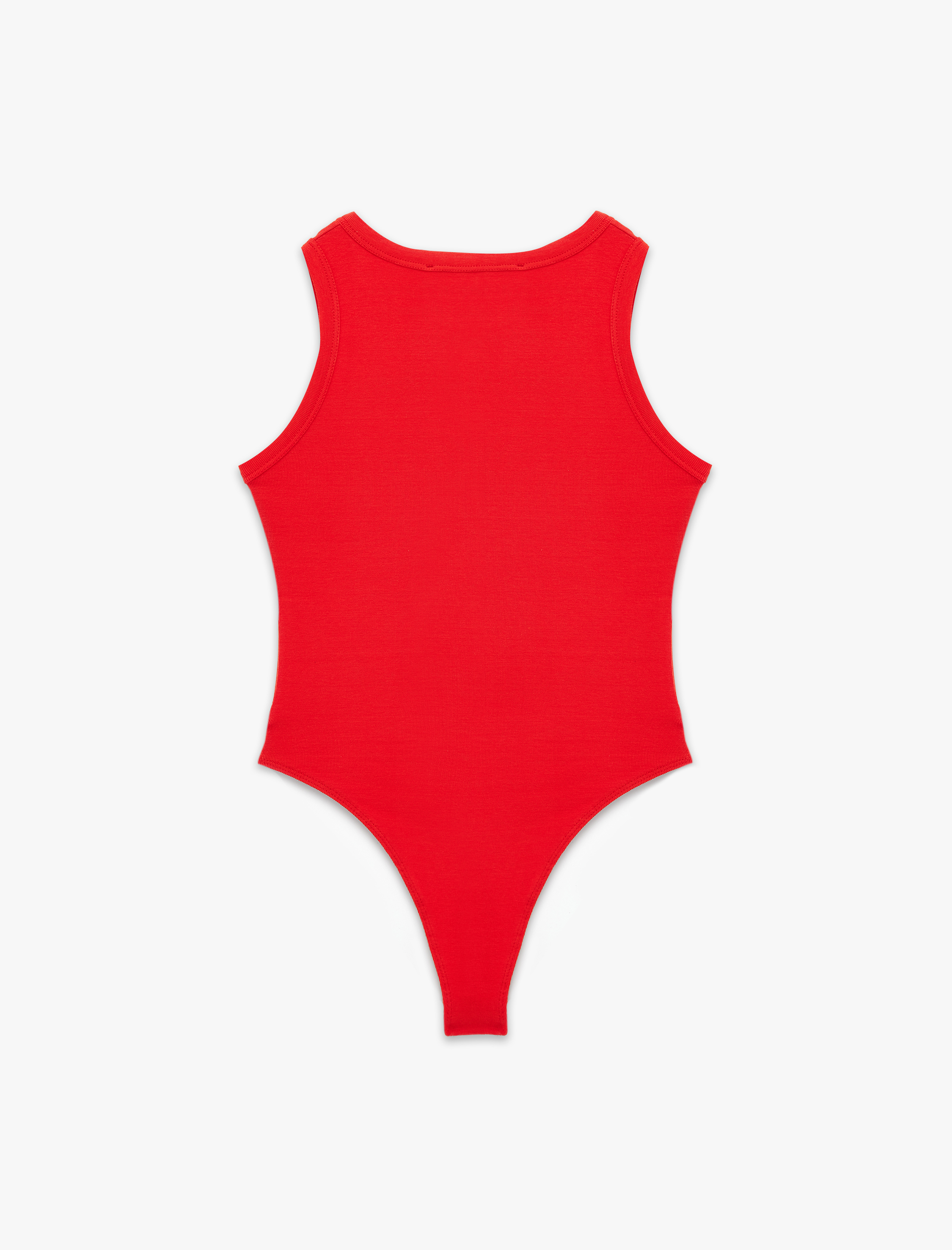   Çıtçıt Düğme Detaylı Kolsuz Bisiklet Yaka Bodysuit