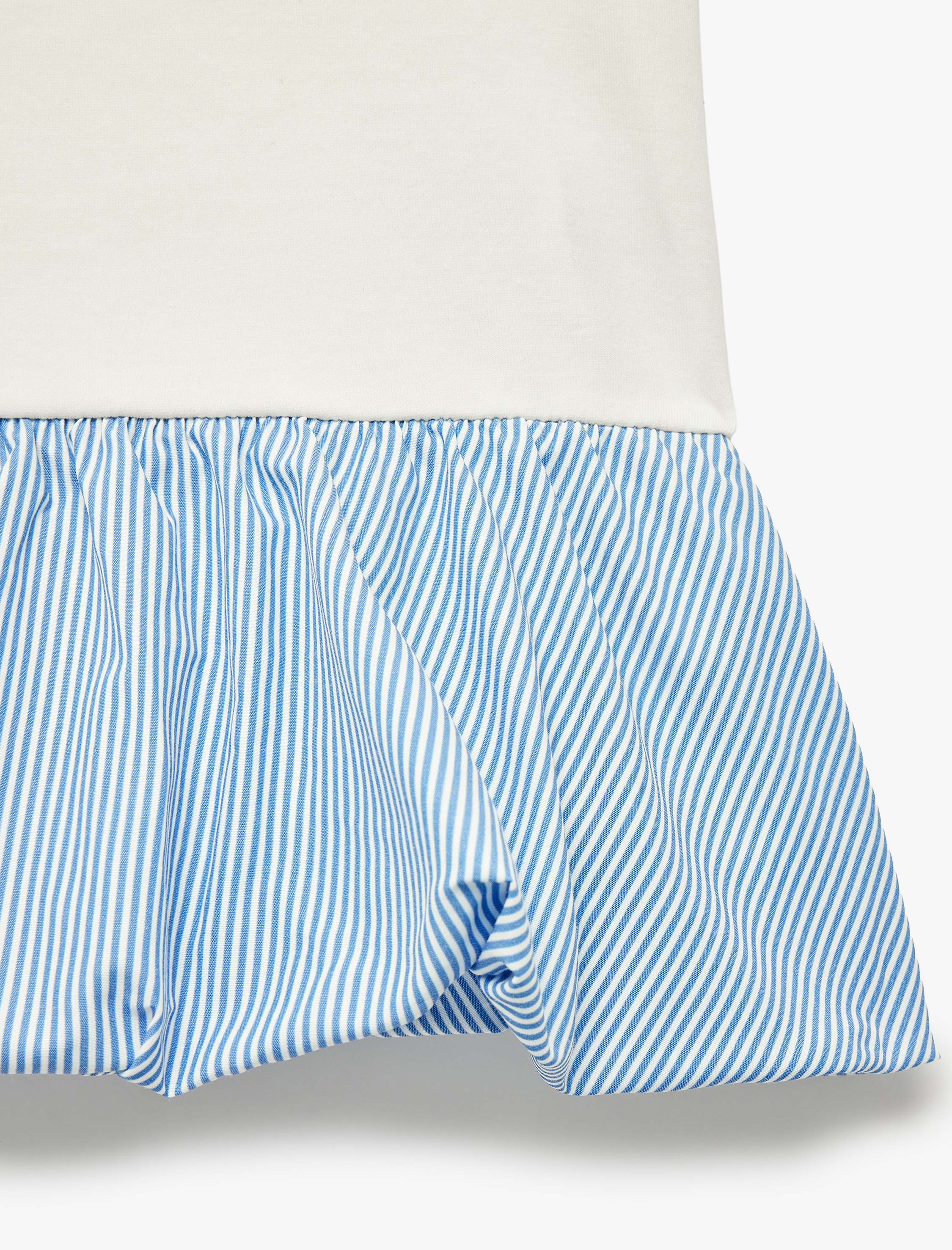  Kız Çocuk Pamuklu Pileli Bisiklet Yaka Kısa Kollu Tişört