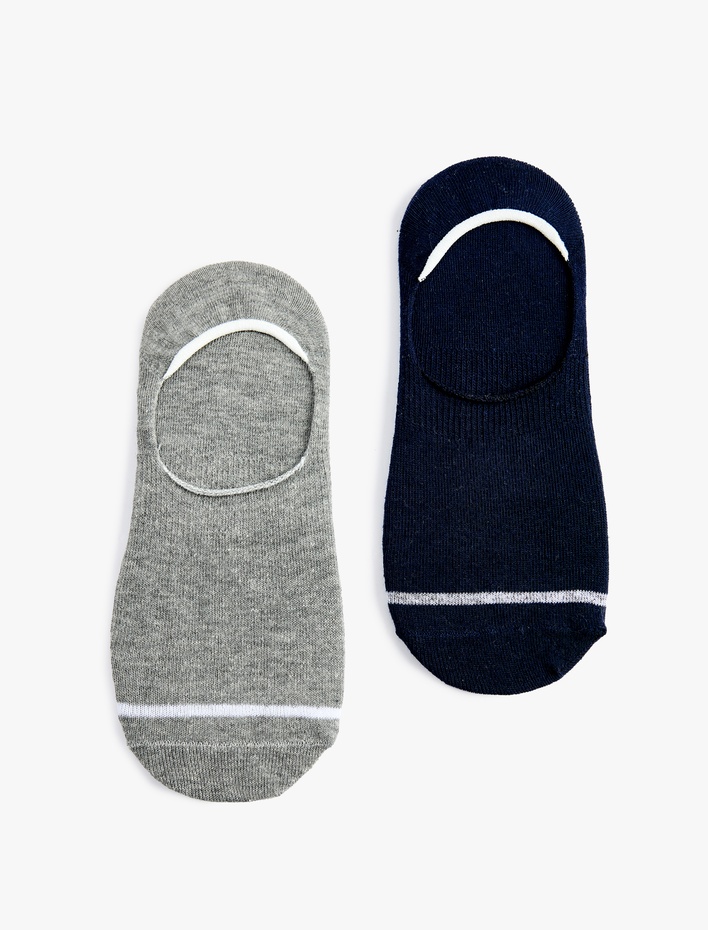 Erkek Çizgi Detaylı 2'li Spor Çorap Seti