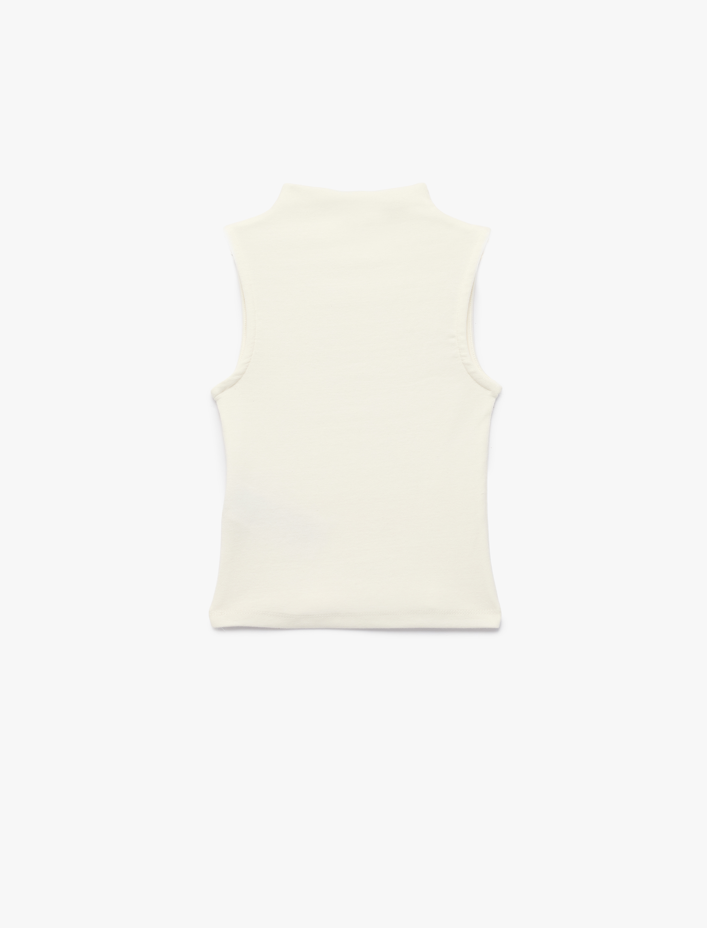  Kız Çocuk Kolsuz Modal Karışımlı Ribanalı Dik Yaka Atlet