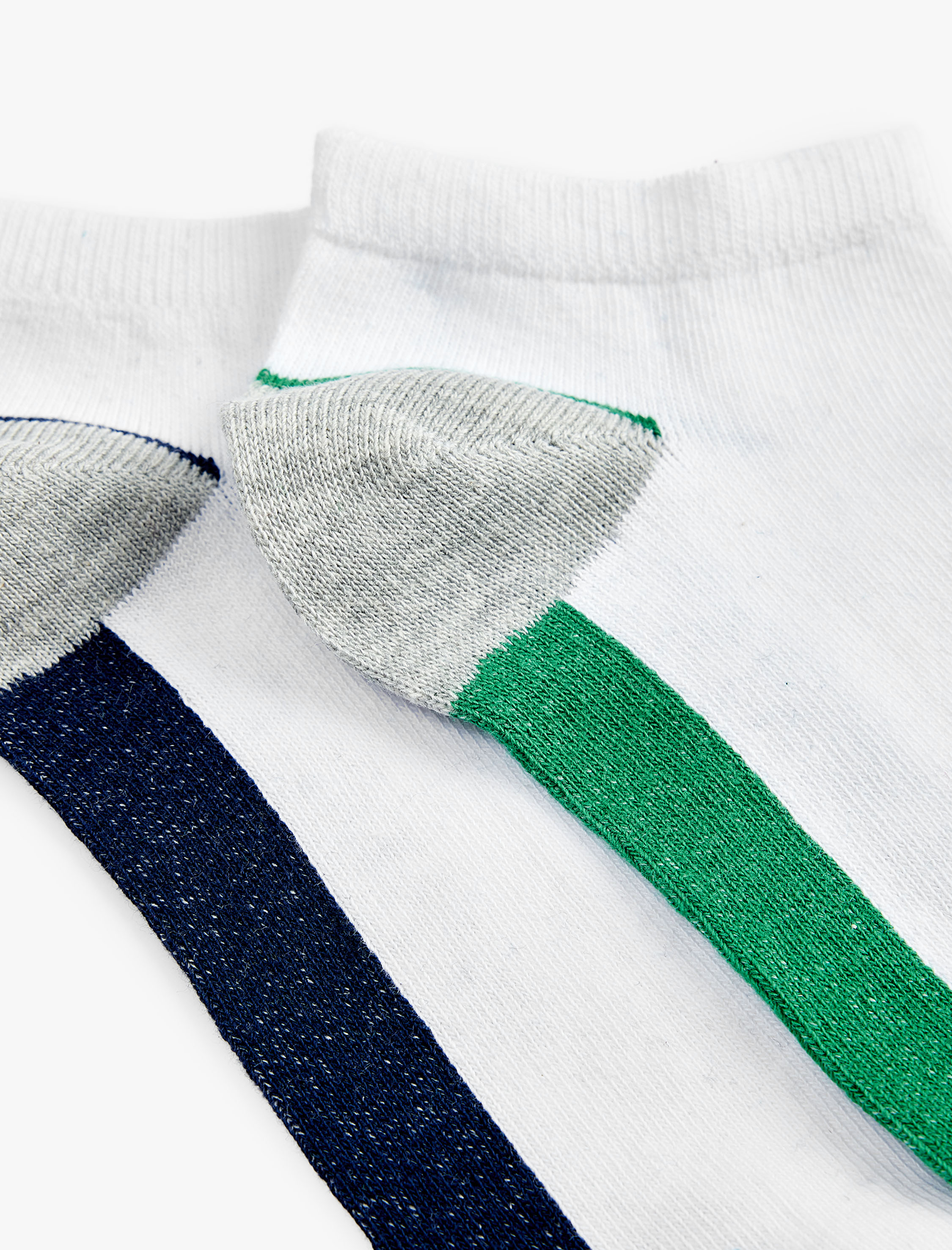  Erkek 2'li Renk Bloklu Pamuklu Patik Çorap Seti