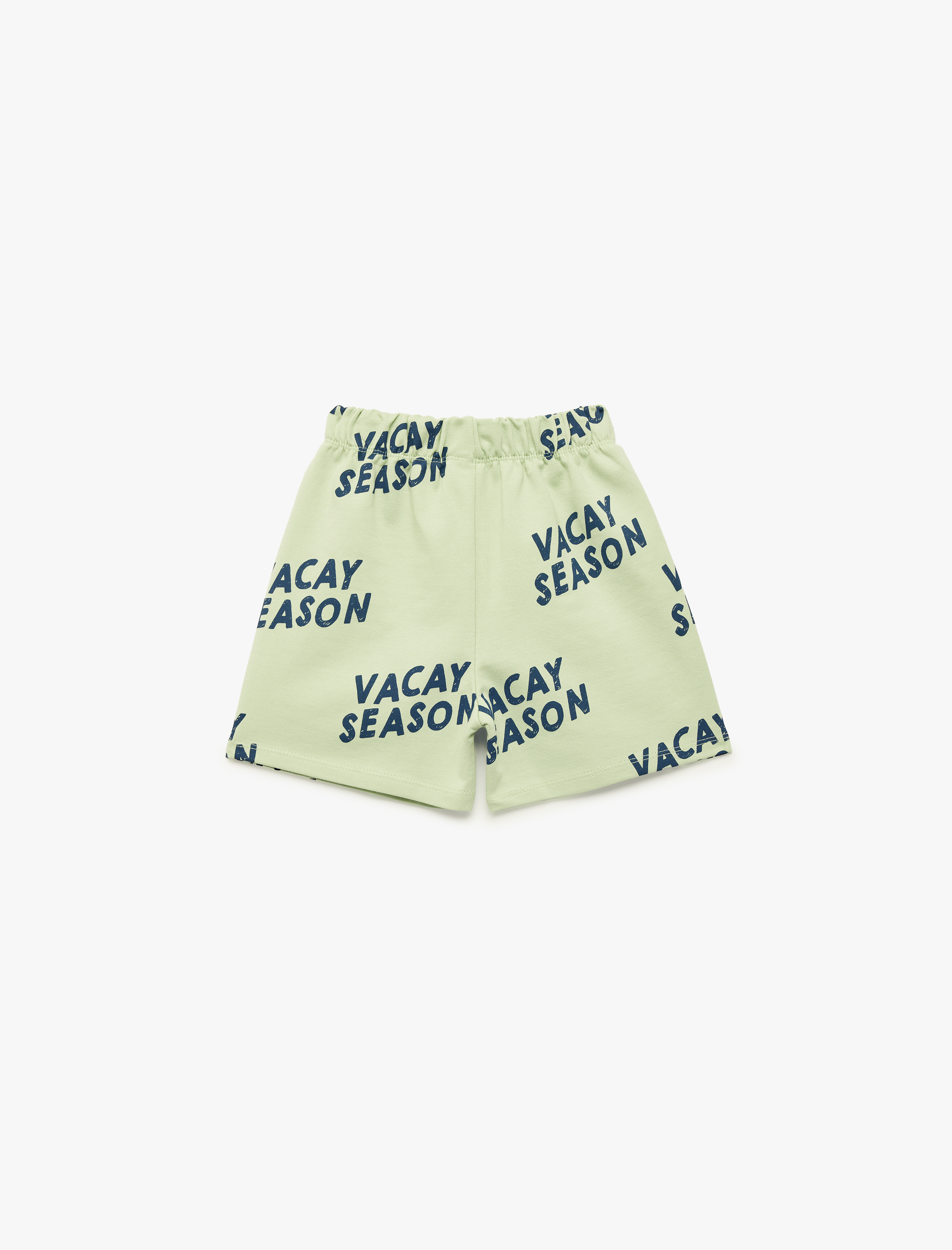  Erkek Bebek Baskı Detaylı Beli Lastikli Pamuklu Şort