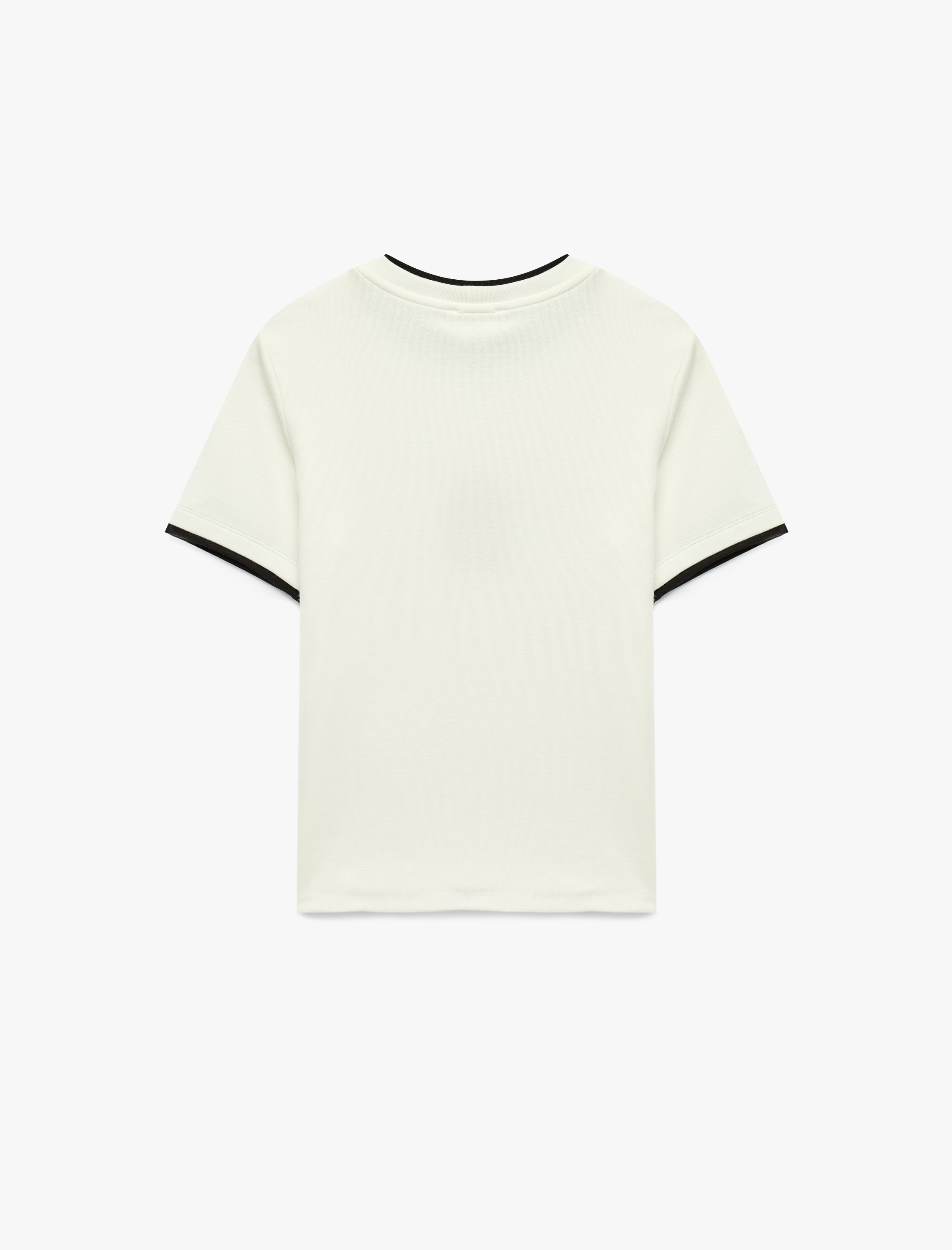   Slim Fit Kısa Kollu Bisiklet Yaka Modal Karışımlı Köpek Nakışlı Tişört