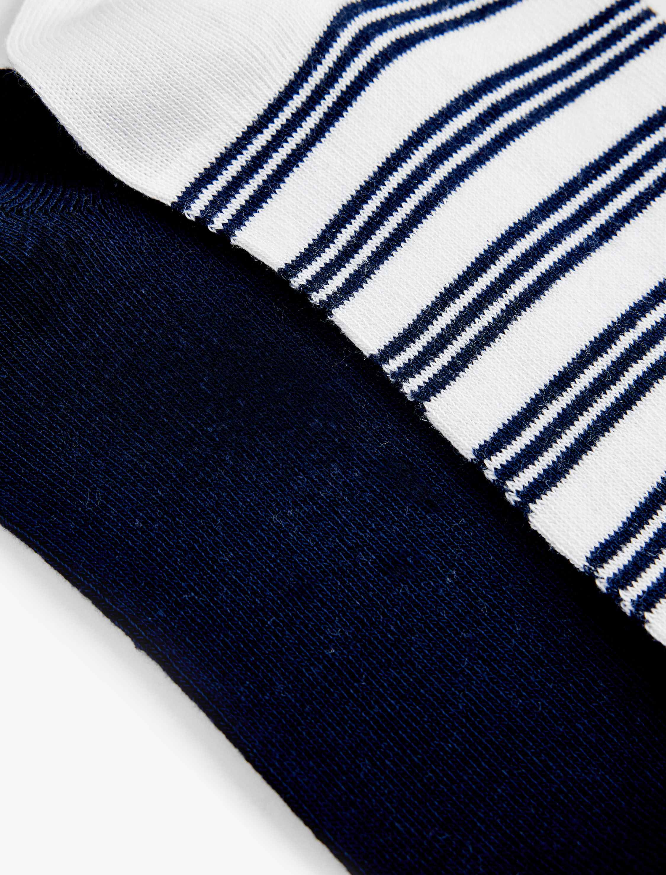  Erkek Çizgili Pamuklu 2'li Görünmez Çorap Seti