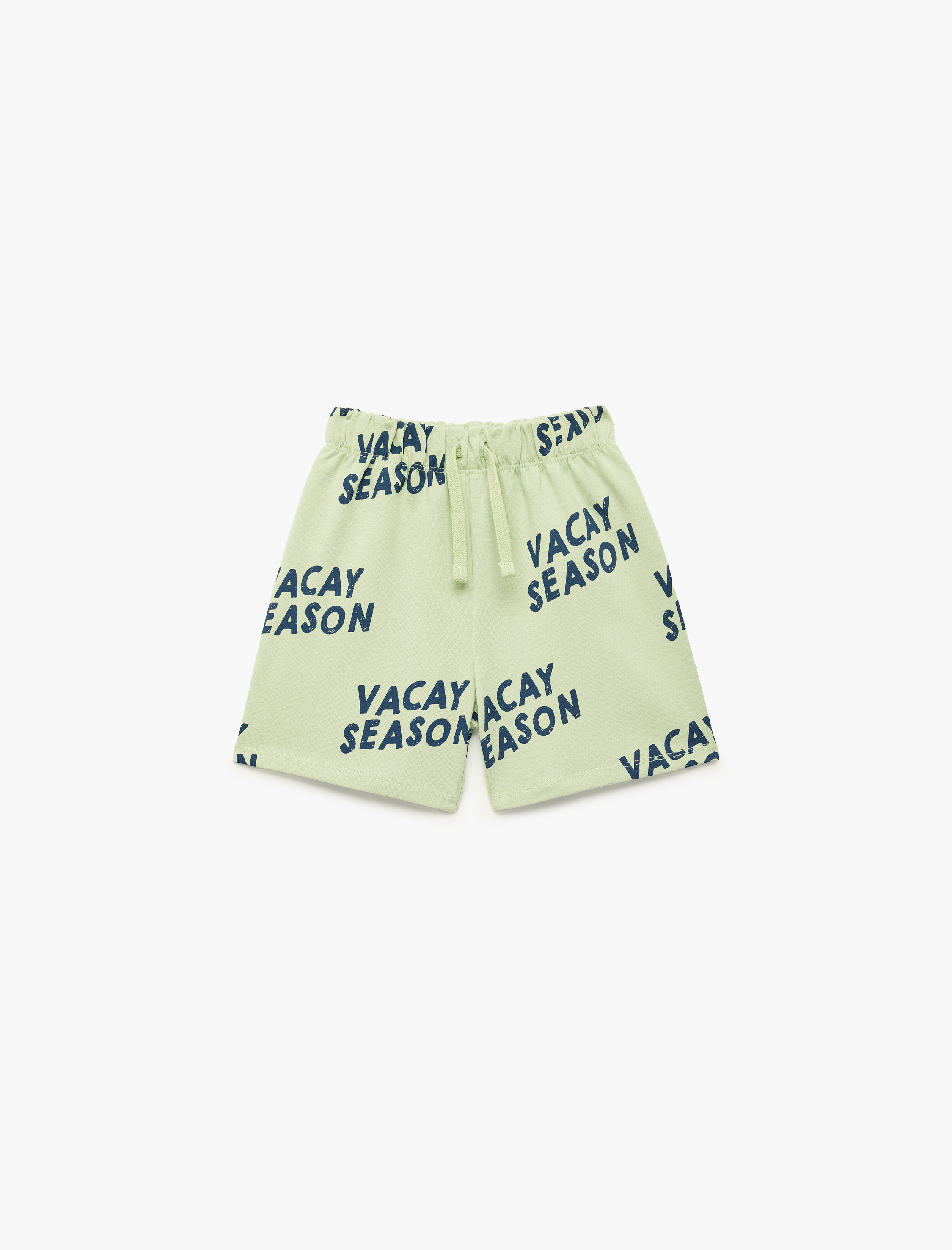  Erkek Bebek Baskı Detaylı Beli Lastikli Pamuklu Şort