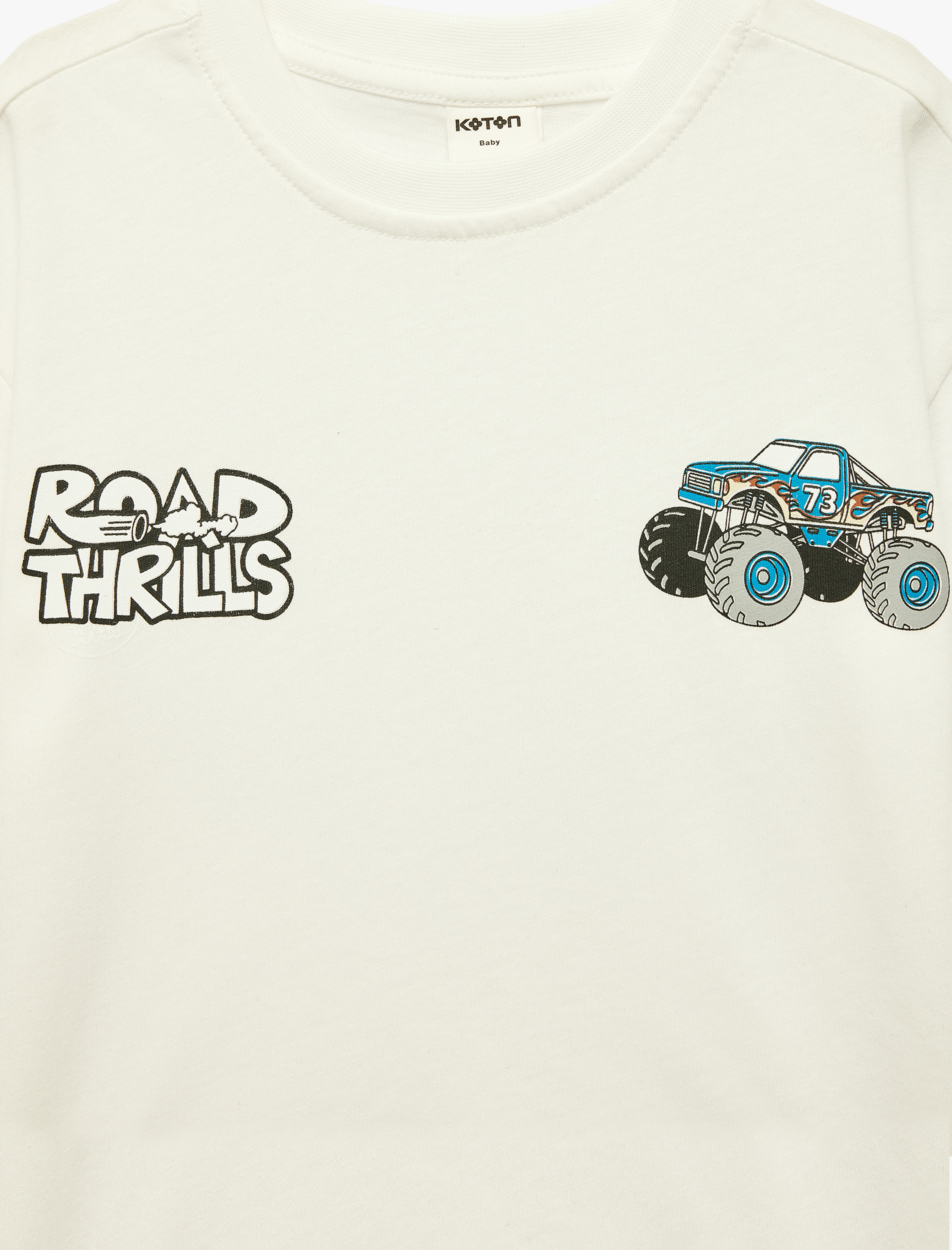  Erkek Bebek Baskılı Kısa Kollu Bisiklet Yaka Pamuklu Oversize Tişört