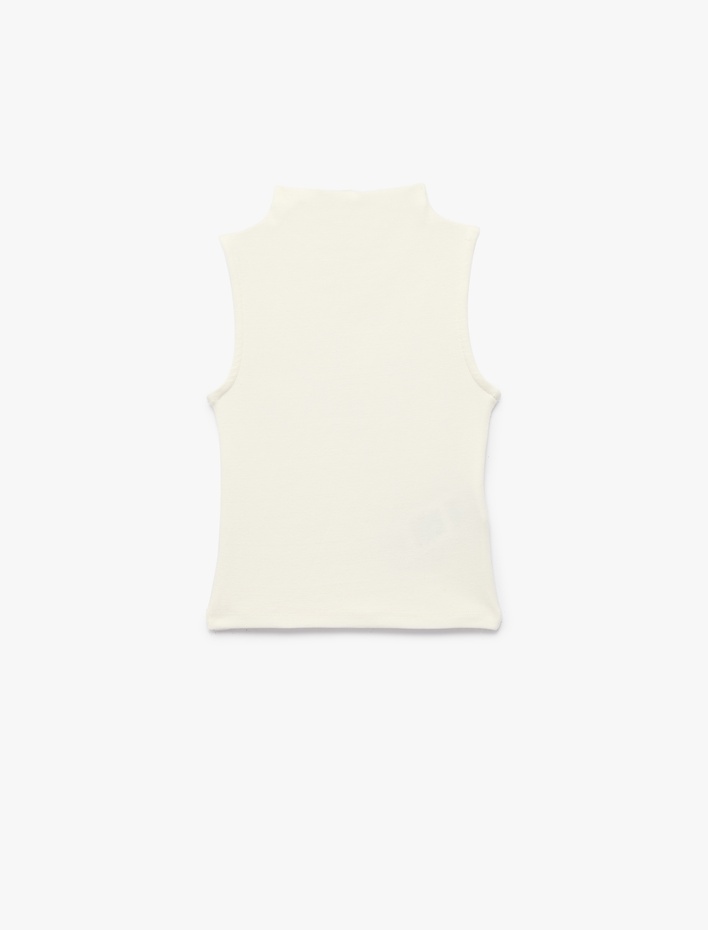 Kız Çocuk Kolsuz Modal Karışımlı Ribanalı Dik Yaka Atlet