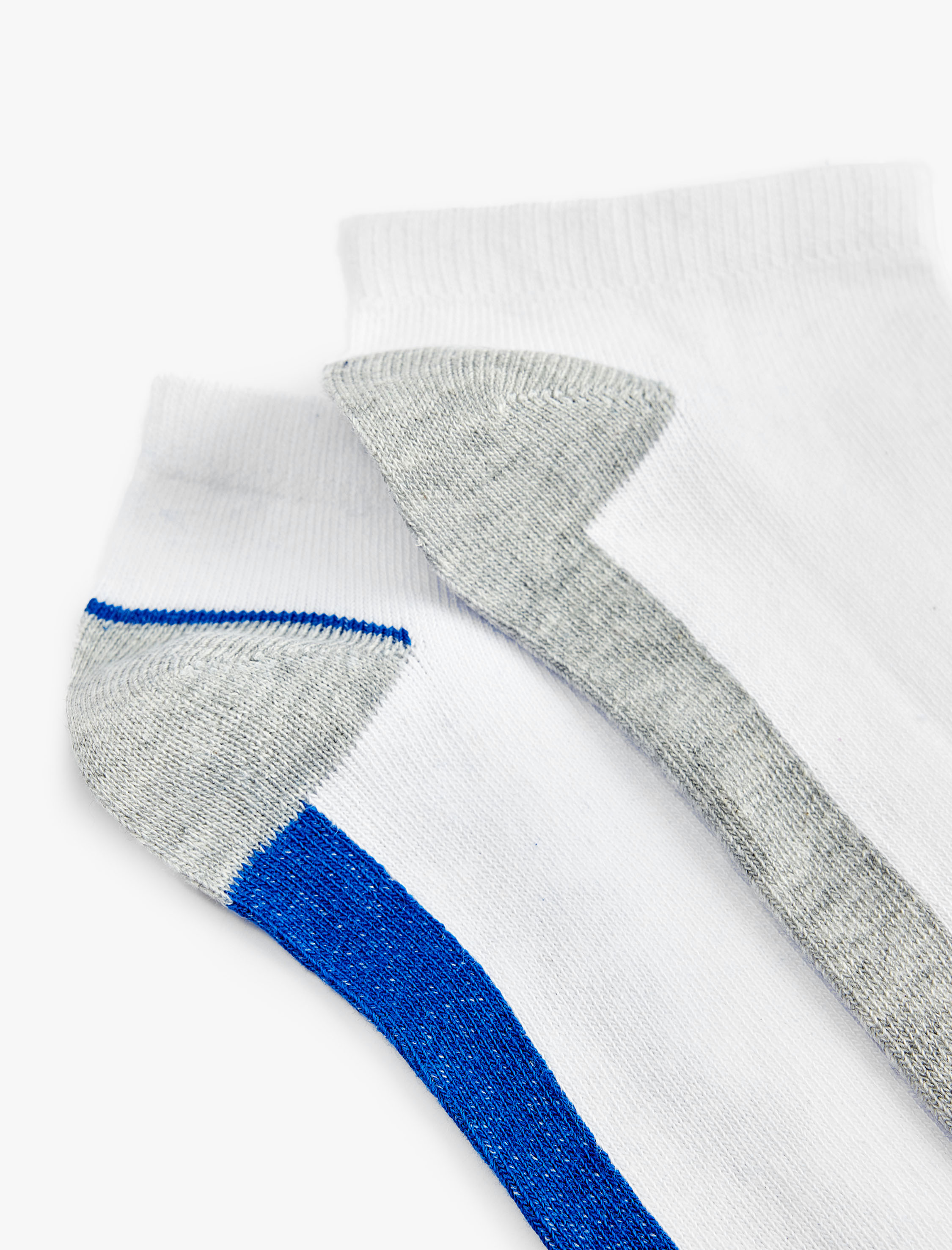  Erkek 2'li Renk Bloklu Pamuklu Patik Çorap Seti