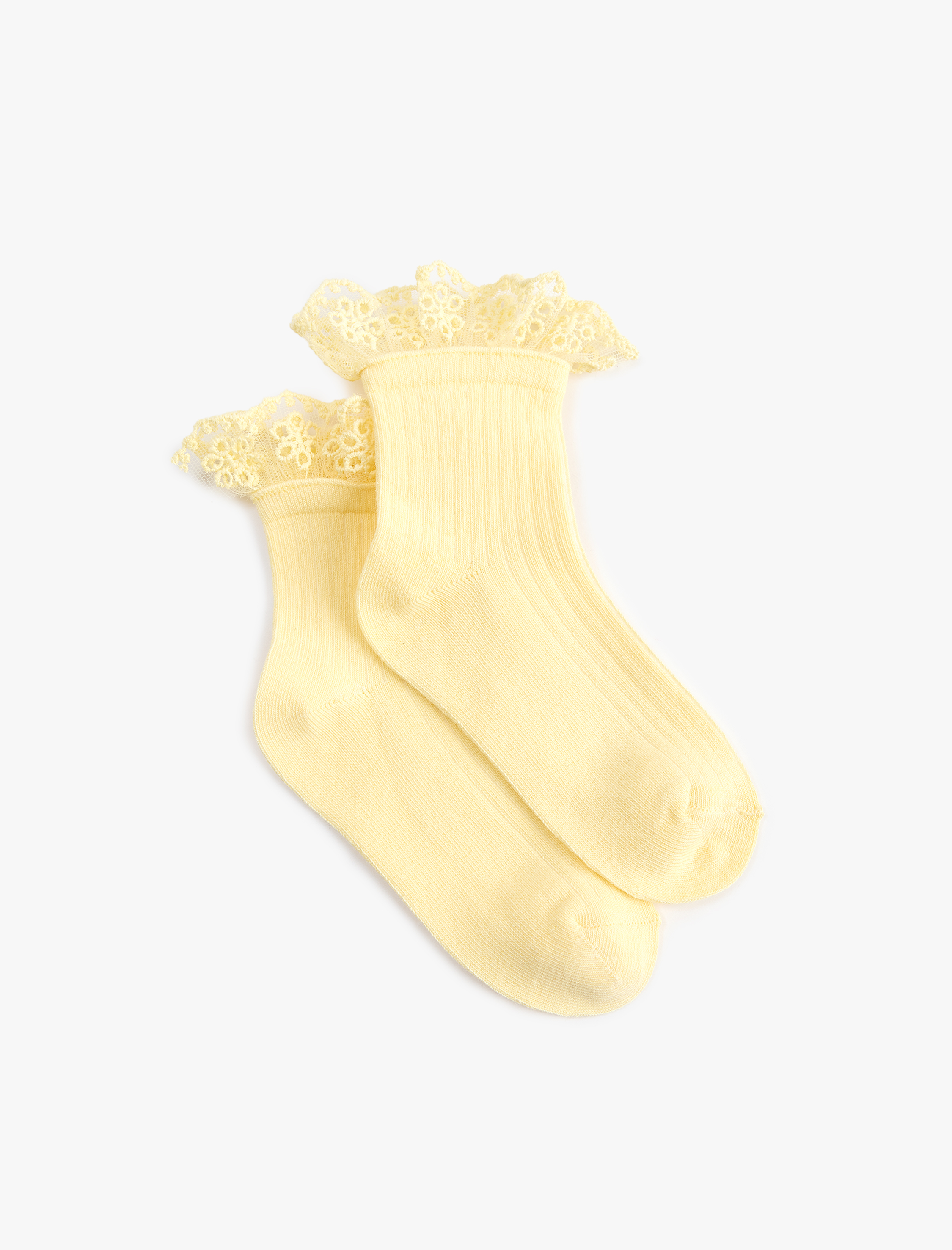  Kız Çocuk Dantel Detaylı Soket Çorap