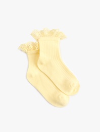Dantel Detaylı Soket Çorap
