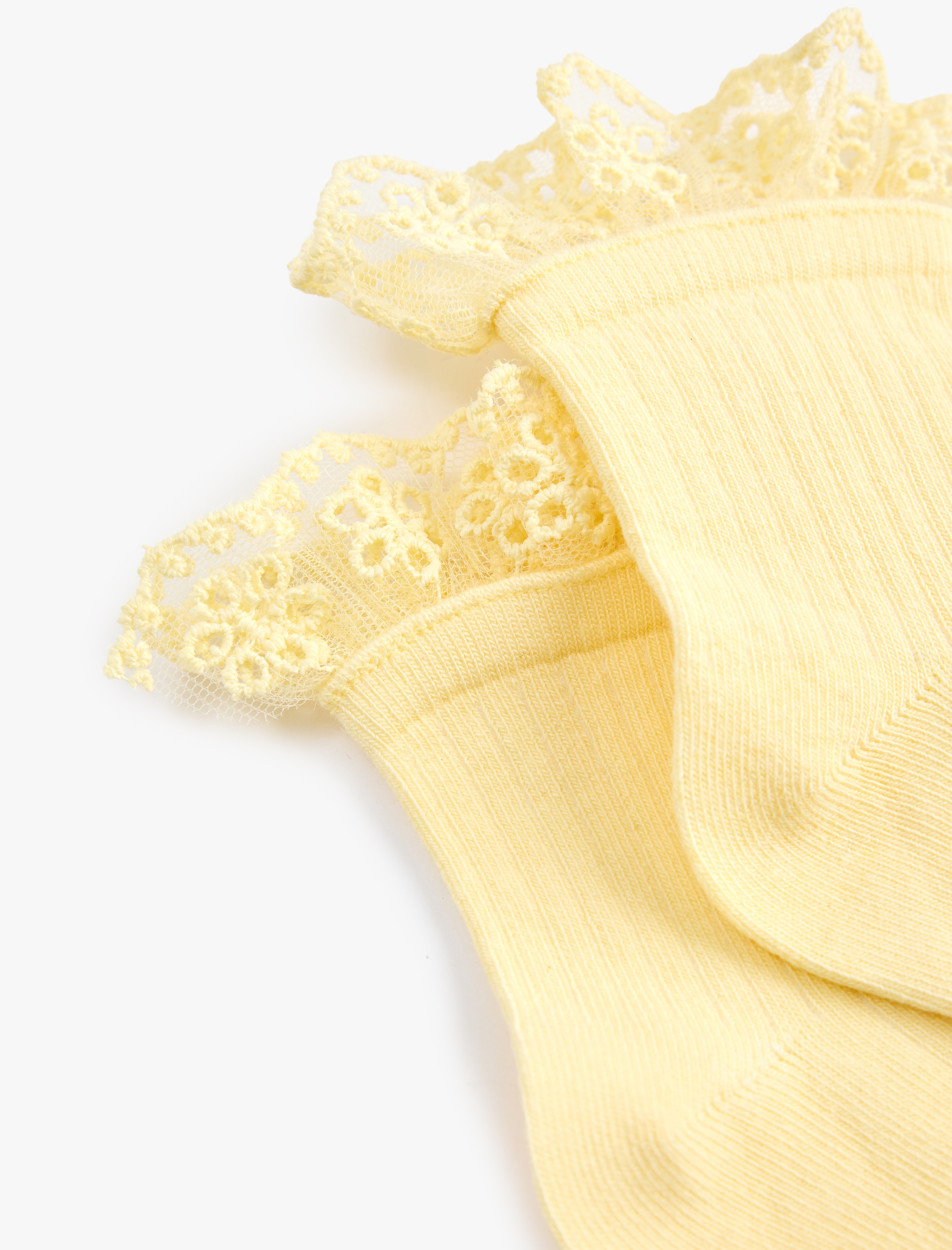  Kız Çocuk Dantel Detaylı Soket Çorap