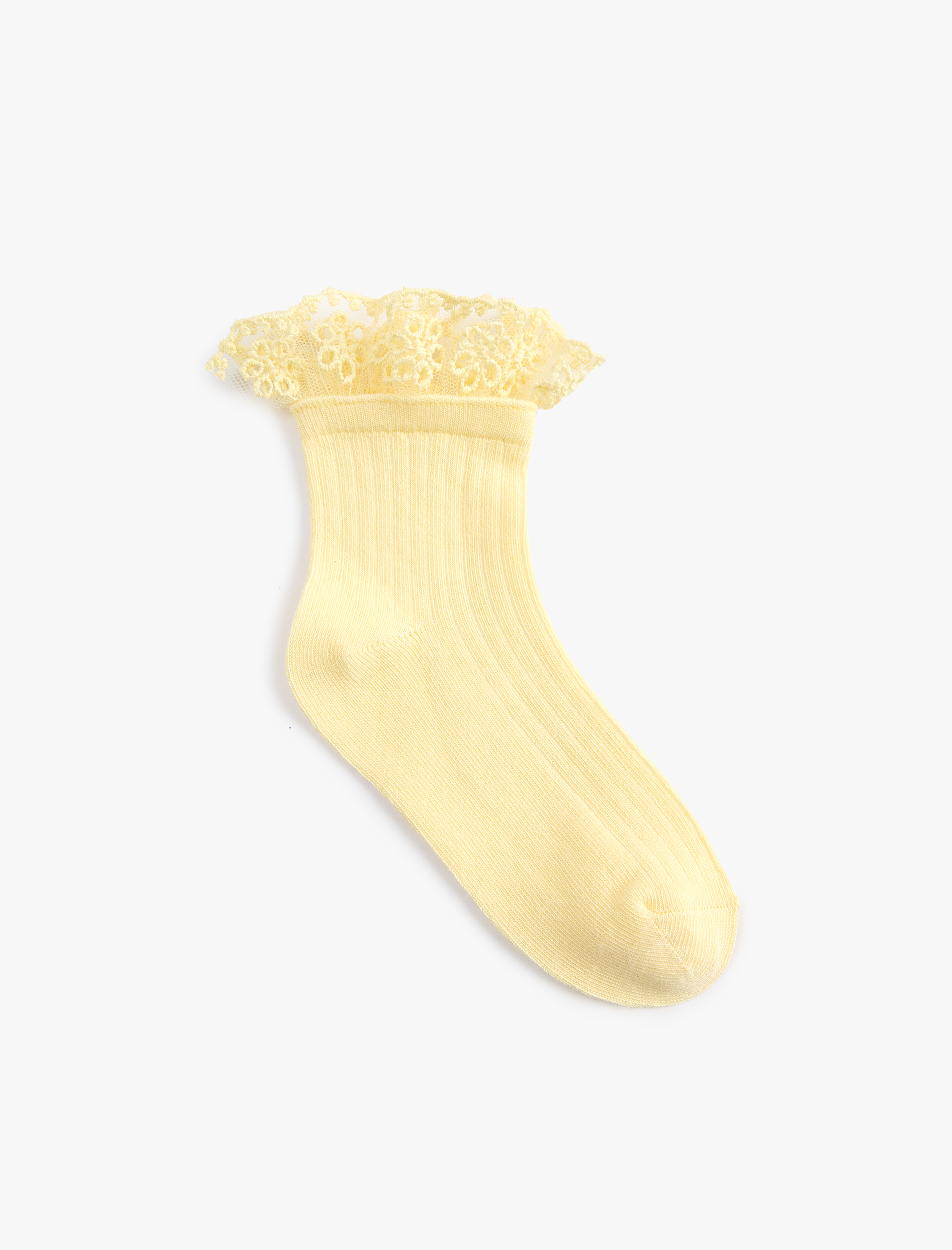  Kız Çocuk Dantel Detaylı Soket Çorap