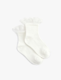 Dantel Detaylı Soket Çorap