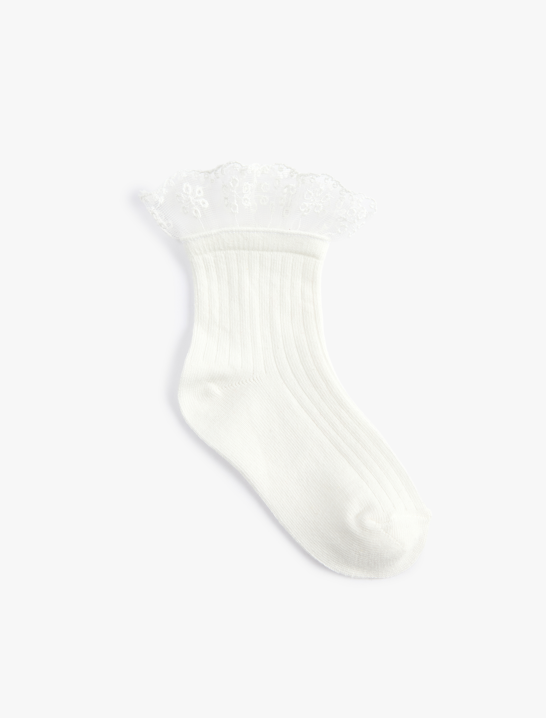  Kız Çocuk Dantel Detaylı Soket Çorap