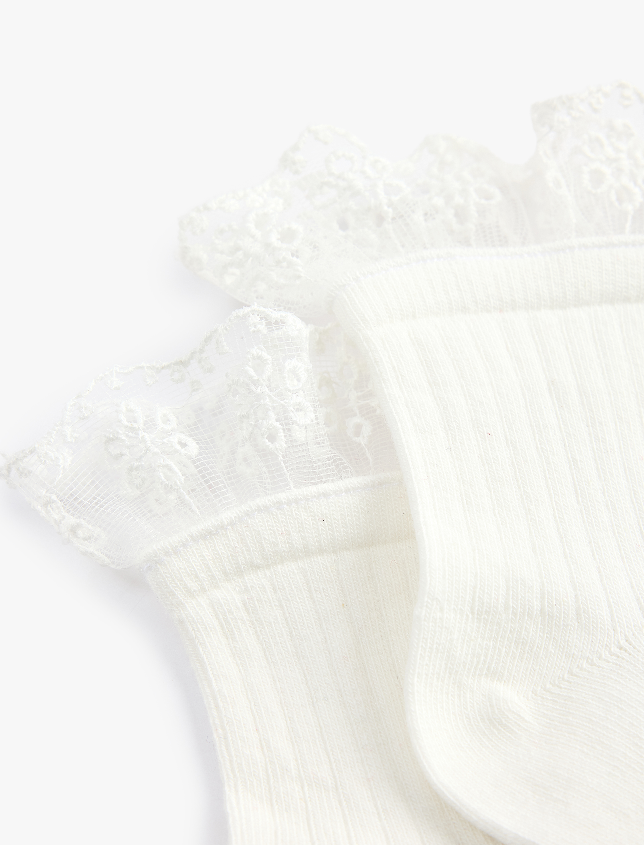  Kız Çocuk Dantel Detaylı Soket Çorap