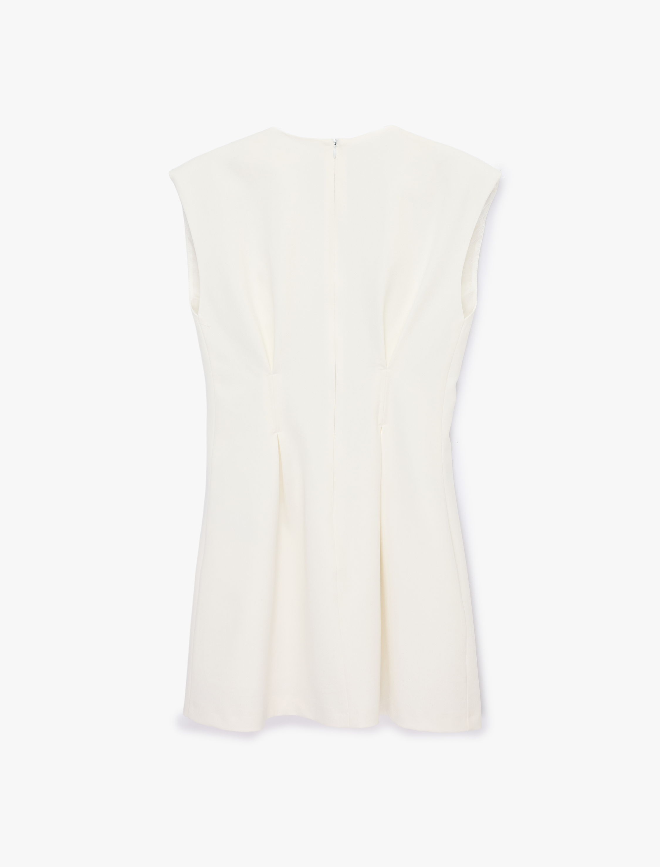   Pileli A Kesim Kolsuz Bisiklet Yaka Mini Elbise