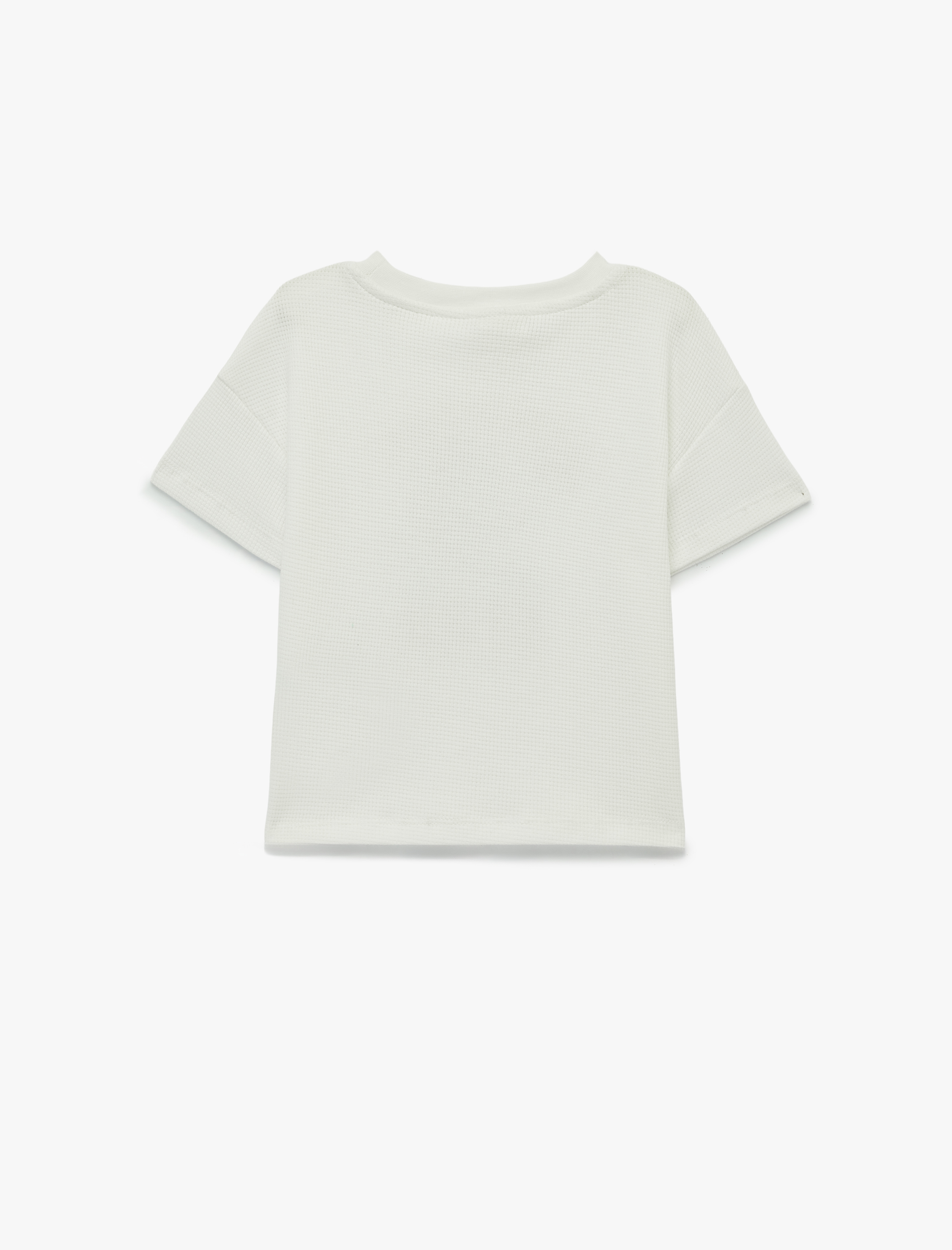  Erkek Bebek Pamuklu Kısa Kollu Bisiklet Yaka Baskılı Oversize Tişört