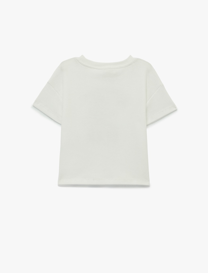 Erkek Bebek Pamuklu Kısa Kollu Bisiklet Yaka Baskılı Oversize Tişört