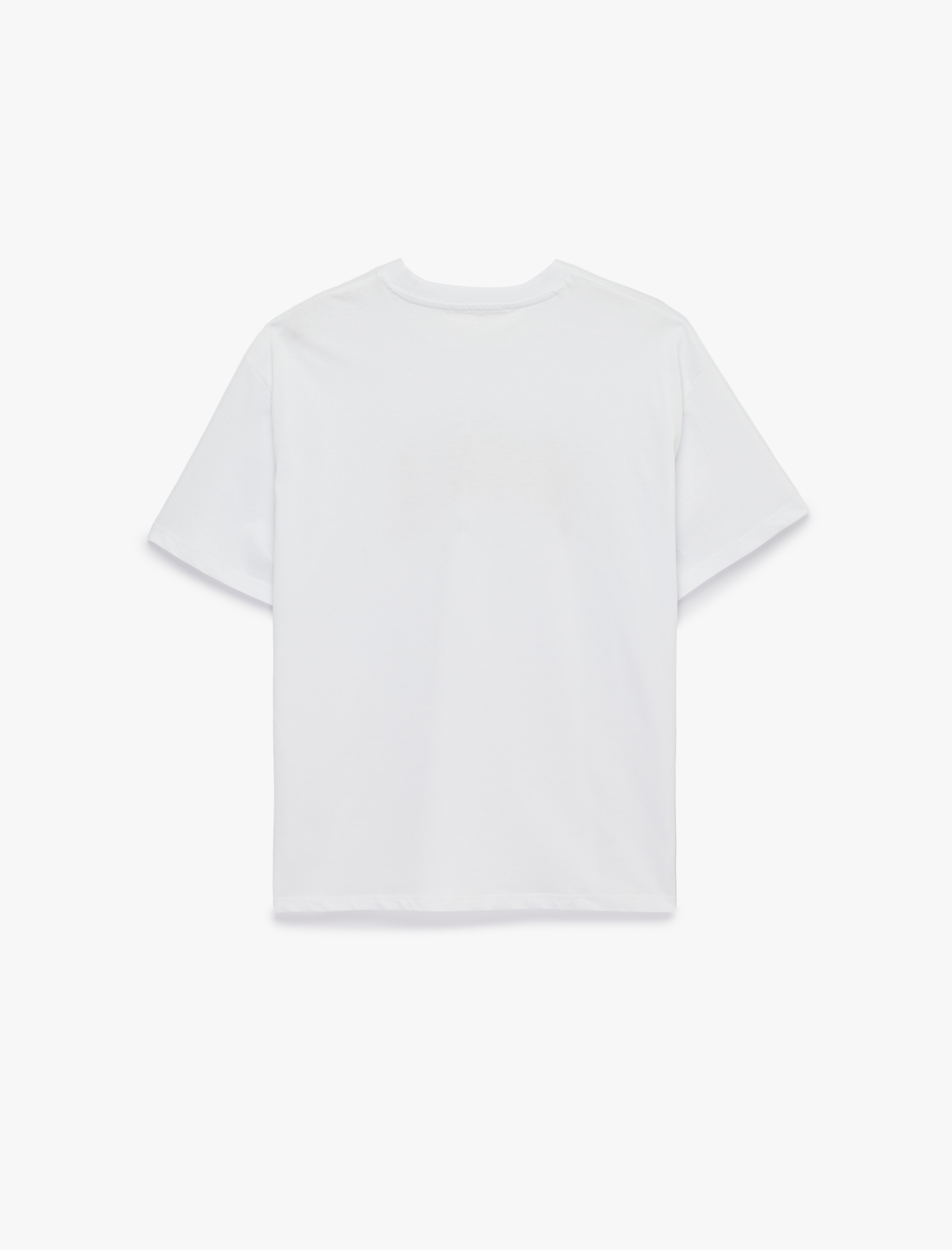   Pamuklu Kısa Kollu Bisiklet Yaka Baskılı Tişört