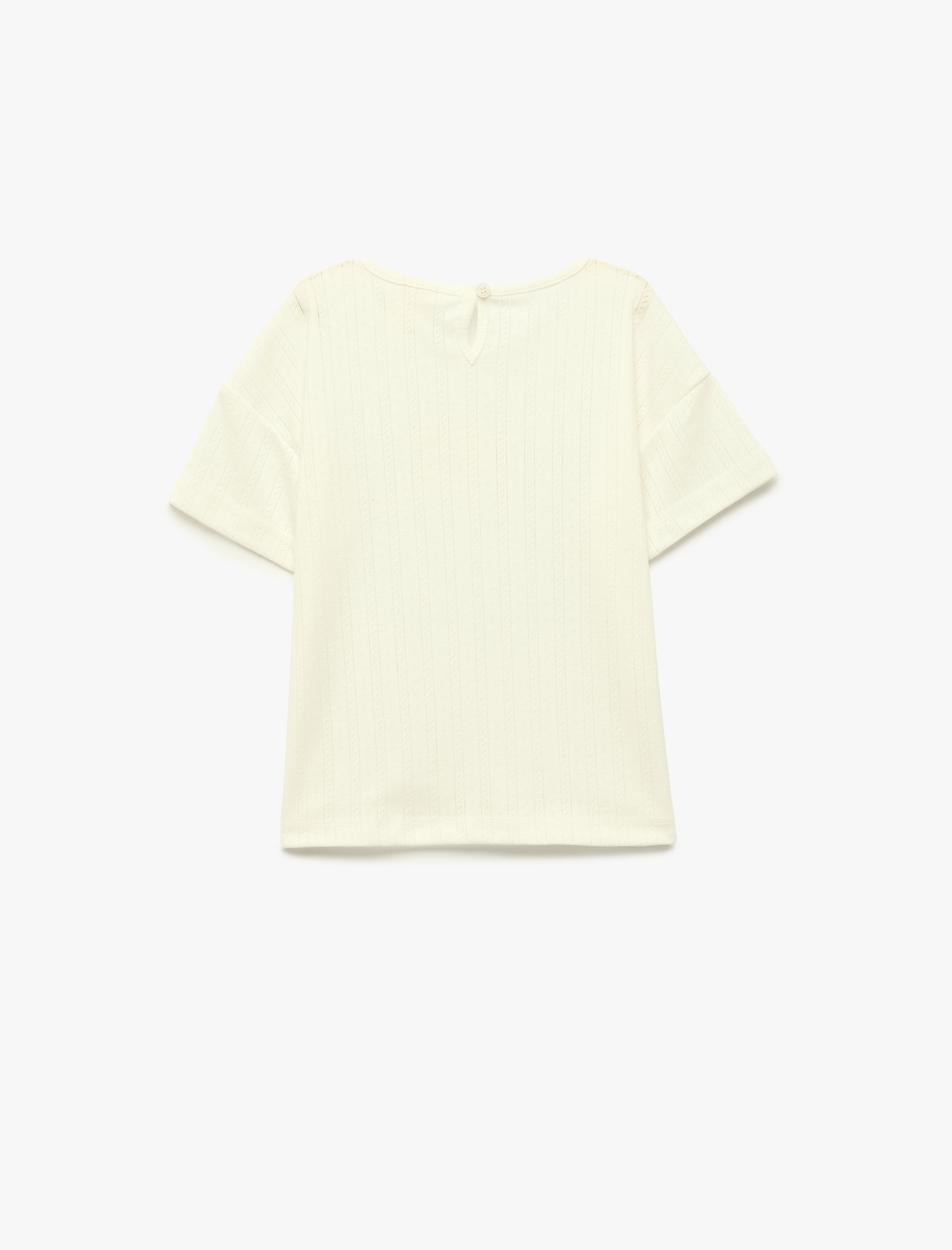  Kız Bebek Pamuklu Kısa Kollu Bisiklet Yaka Tavşan Baskılı Tişört