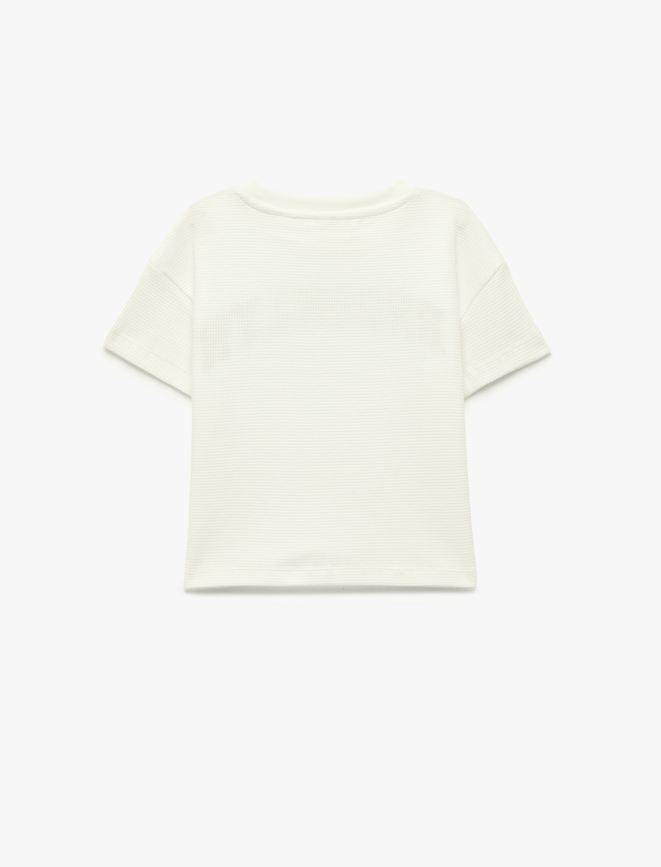  Erkek Bebek Pamuklu Kısa Kollu Bisiklet Yaka Nakışlı Oversize Tişört