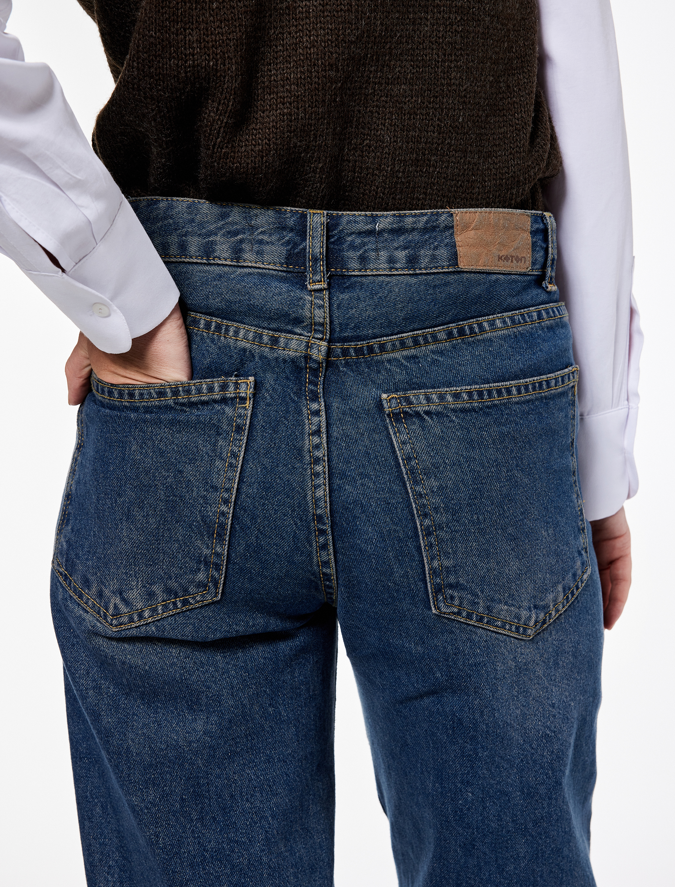   Pamuklu Düz Kesim Düz Paça Jean Pantolon - Straight Jeans