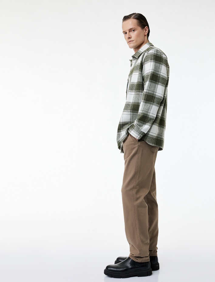  Pamuklu Cep Detaylı Beli Bağcıklı Pantolon