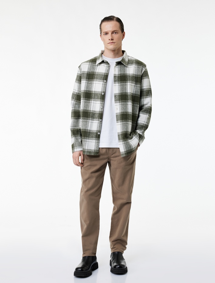  Pamuklu Cep Detaylı Beli Bağcıklı Pantolon