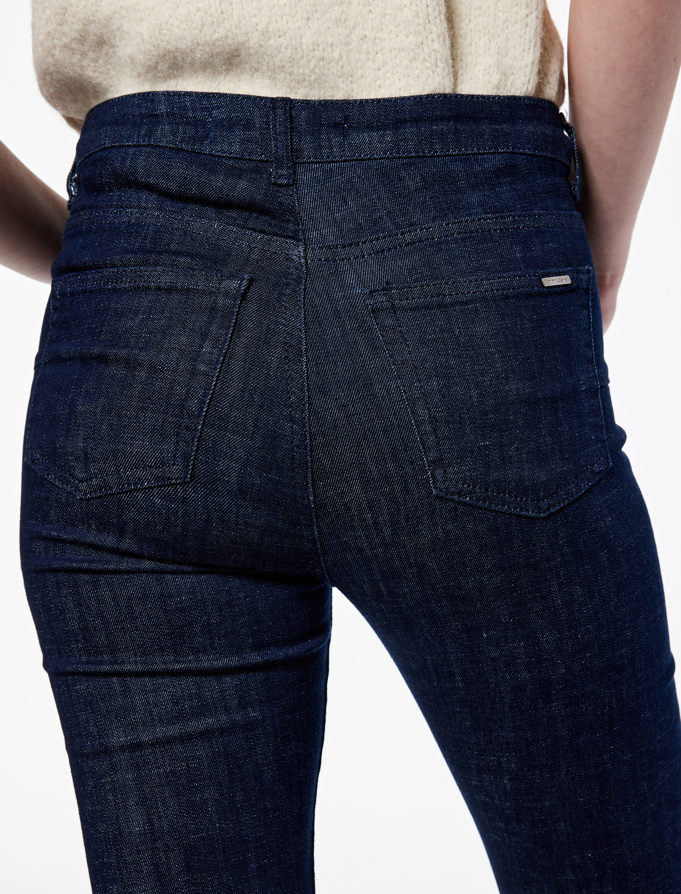   Normal Bel Dar Kalıp Cepli İspanyol Paça Jean Pantolon - Flare Jeans