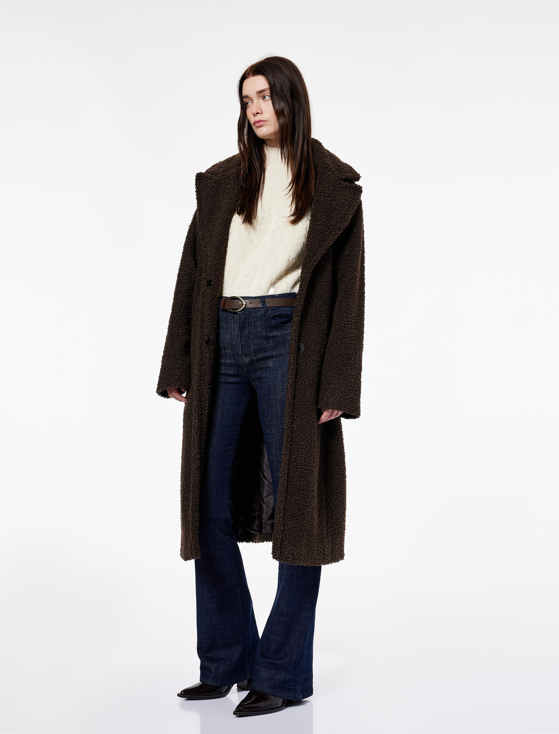   Normal Bel Dar Kalıp Cepli İspanyol Paça Jean Pantolon - Flare Jeans