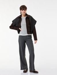 Viskon Karışımlı Yüksek Bel İspanyol Paça Tayt Pantolon