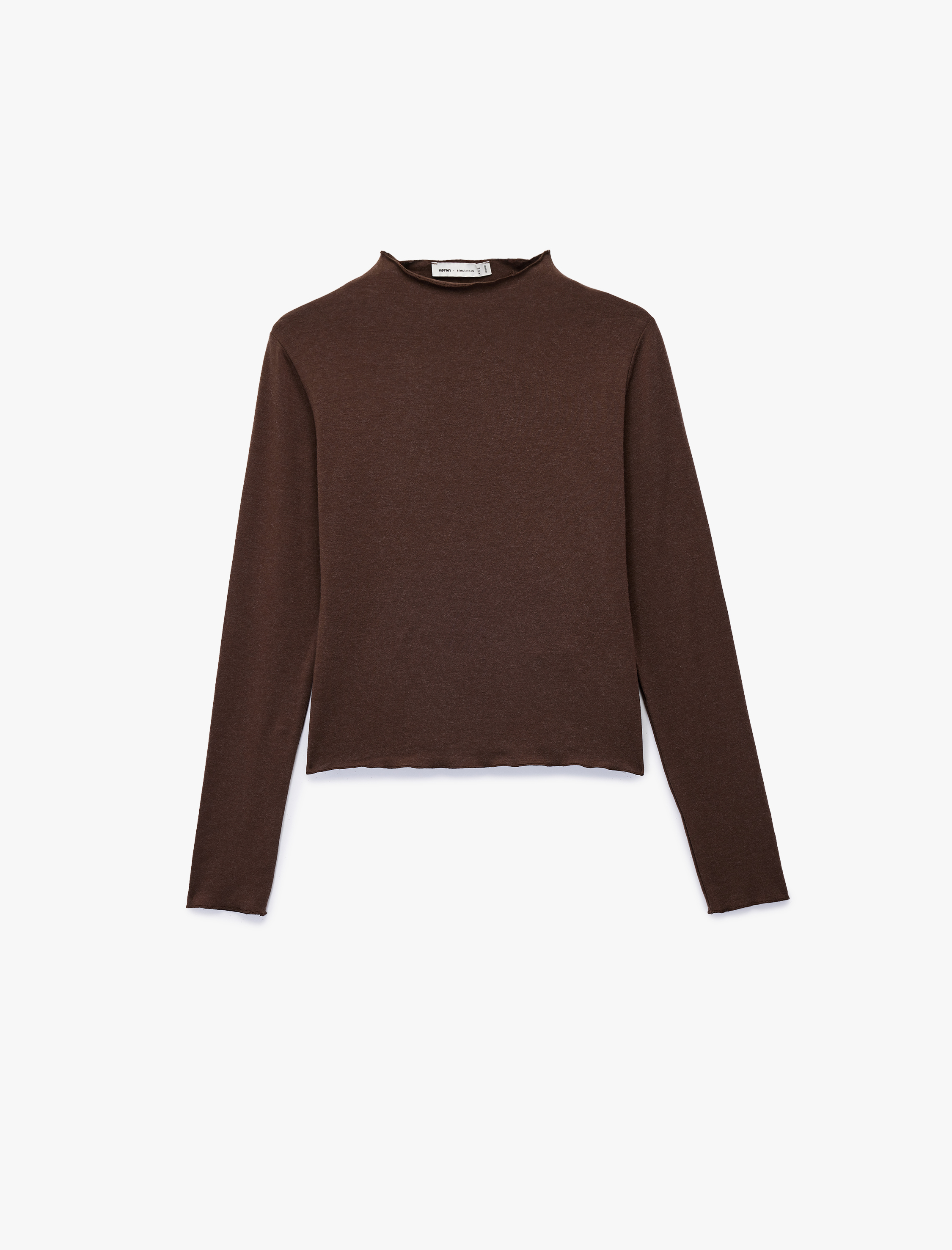   Koton X Sima Tarkan - Koyun Yünü Karışımlı Uzun Kollu Hafif Dik Yaka Bluz