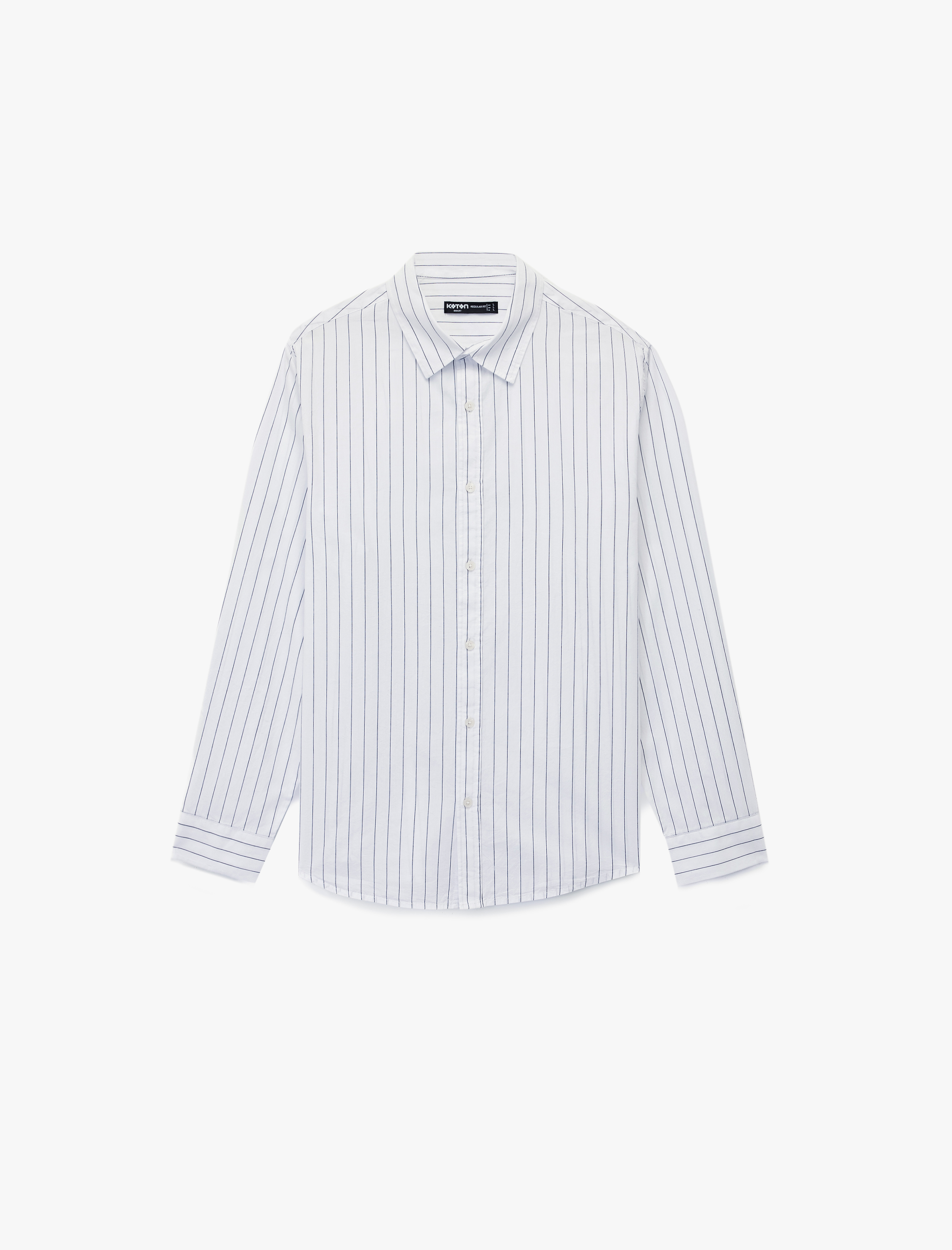   Regular Fit Uzun Kollu Düğmeli Klasik Yaka Pamuklu Gömlek