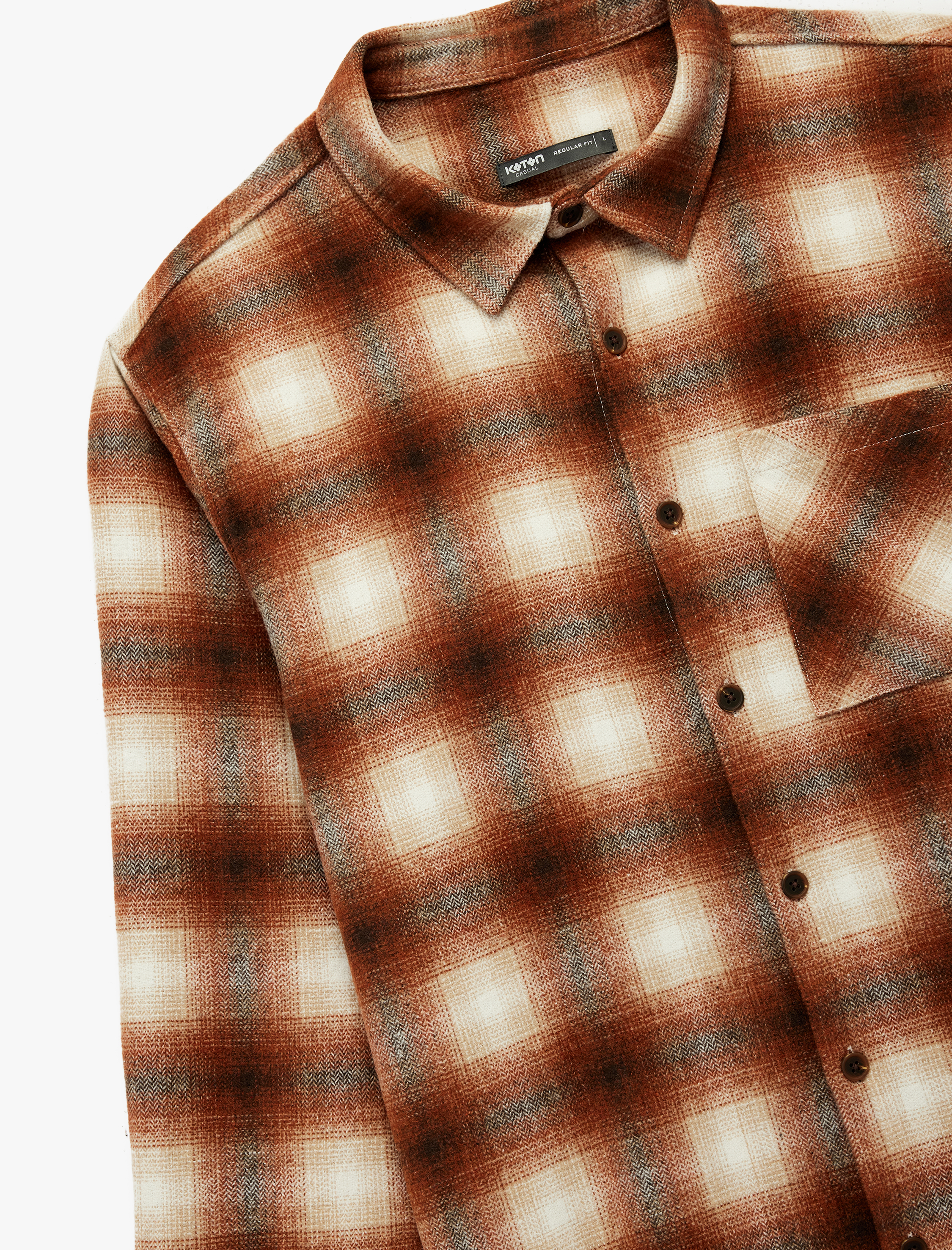   Regular Fit Cep Detaylı Uzun Kollu Klasik Yaka Oduncu Gömleği