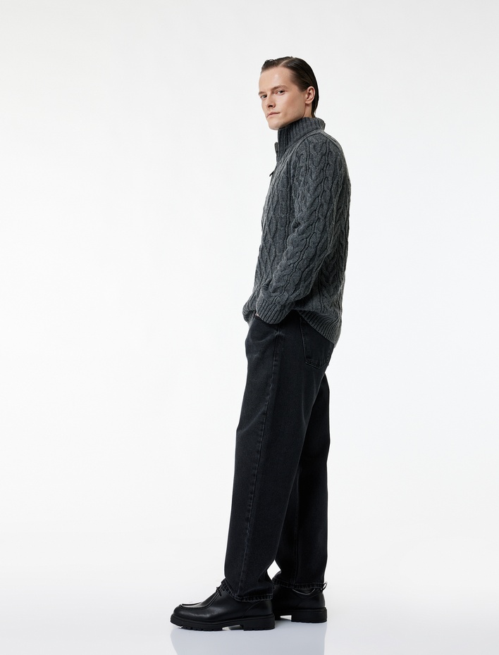  Pamuklu Cepli Bol Kalıp Baggy Jean Pantolon