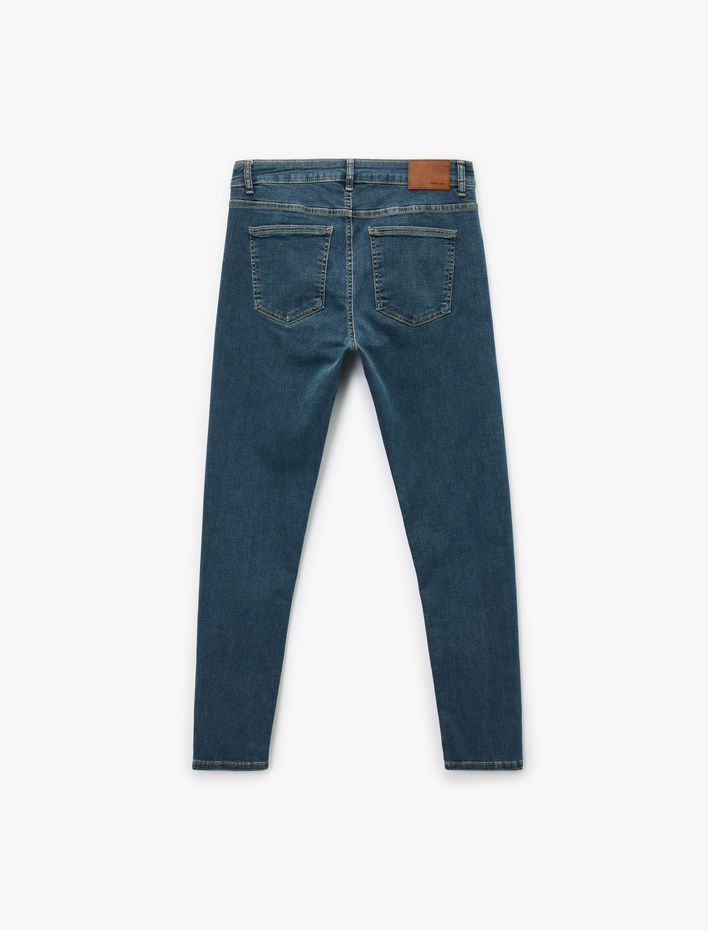 Normal Bel Pamuklu Cepli Skinny Fit Jean Pantolon - Michael Jean