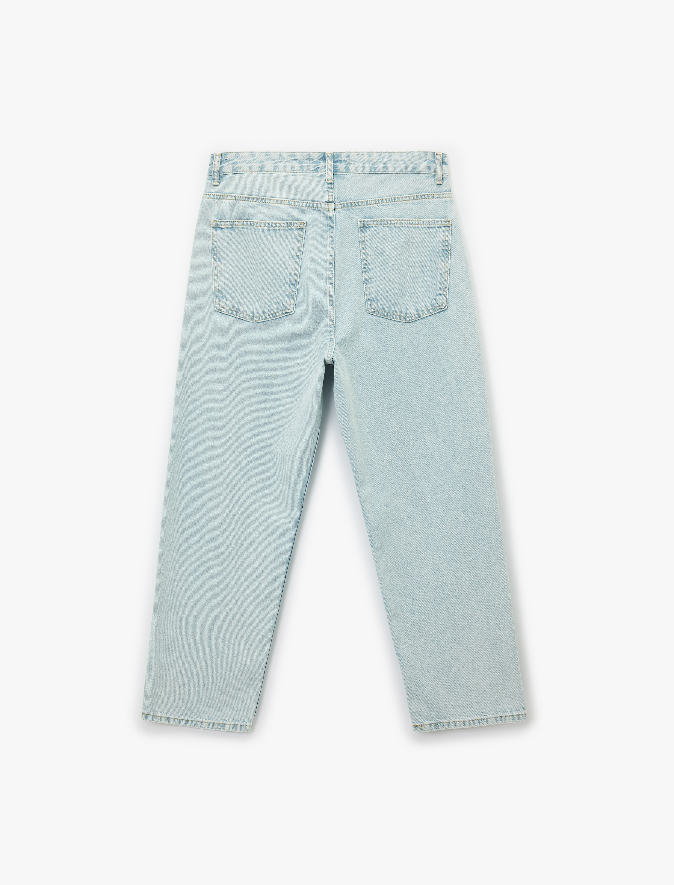   Normal Bel Bol Kalıp Pamuklu Baggy Jean Pantolon